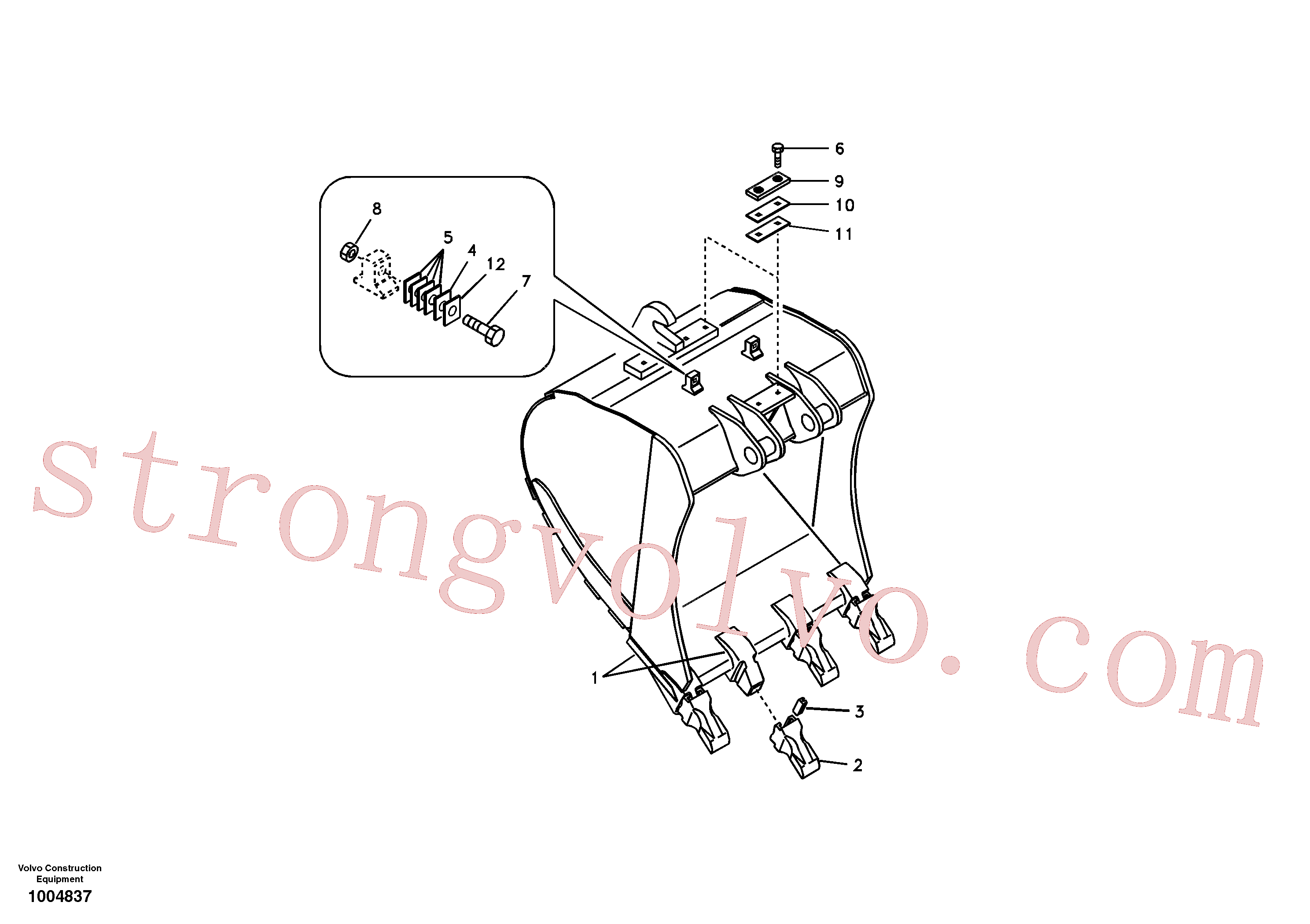 SA1171-89600 Volvo Baldes para Quickfit (engate rápido)(1004837 Montagem)