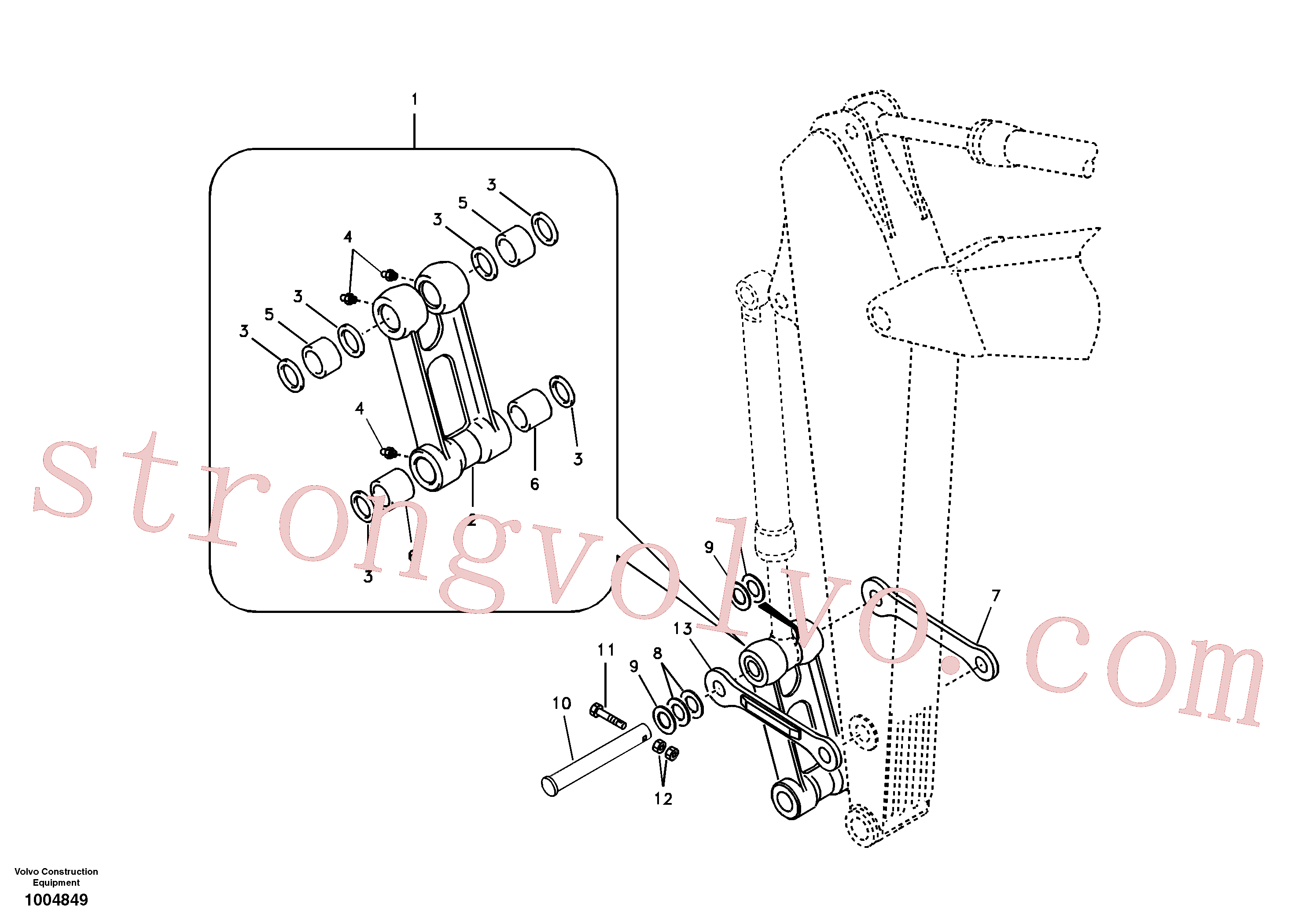 Atacado VOE14503308 Connecting Rod Volvo escavadeira