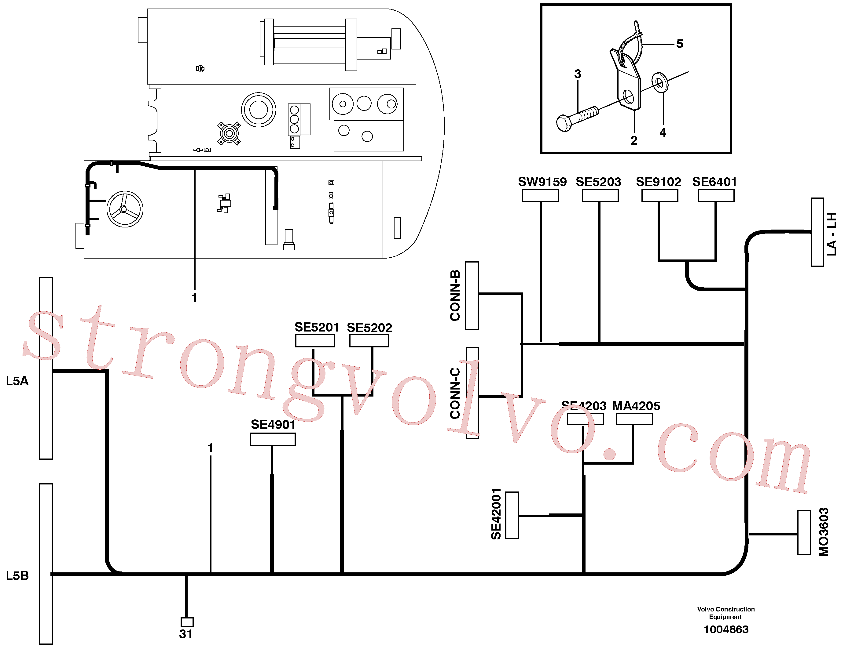 Volvo Acessórios para escavadeira ZM2810491 Retentor Acessórios