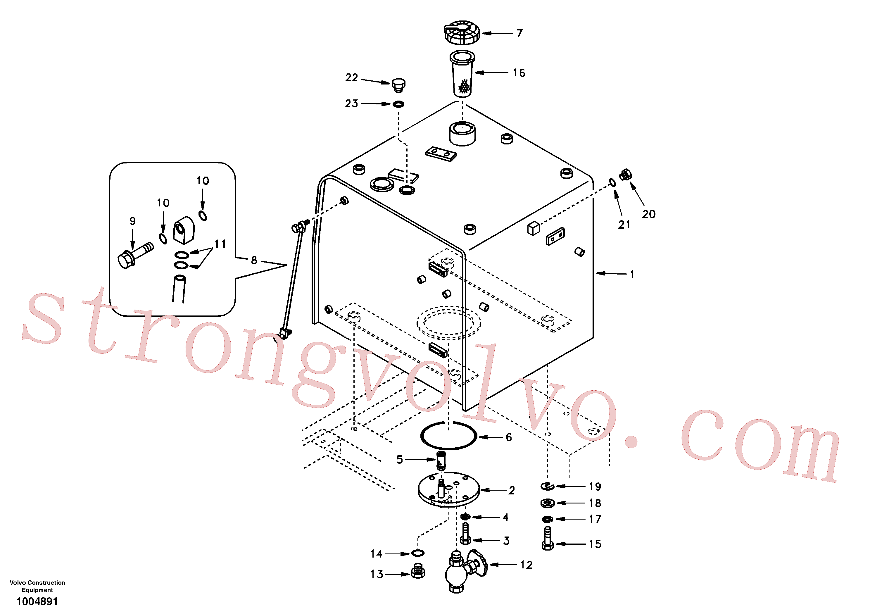 SA1010-60030 Volvo Depósito de combustível com acessórios(1004891 Montagem)