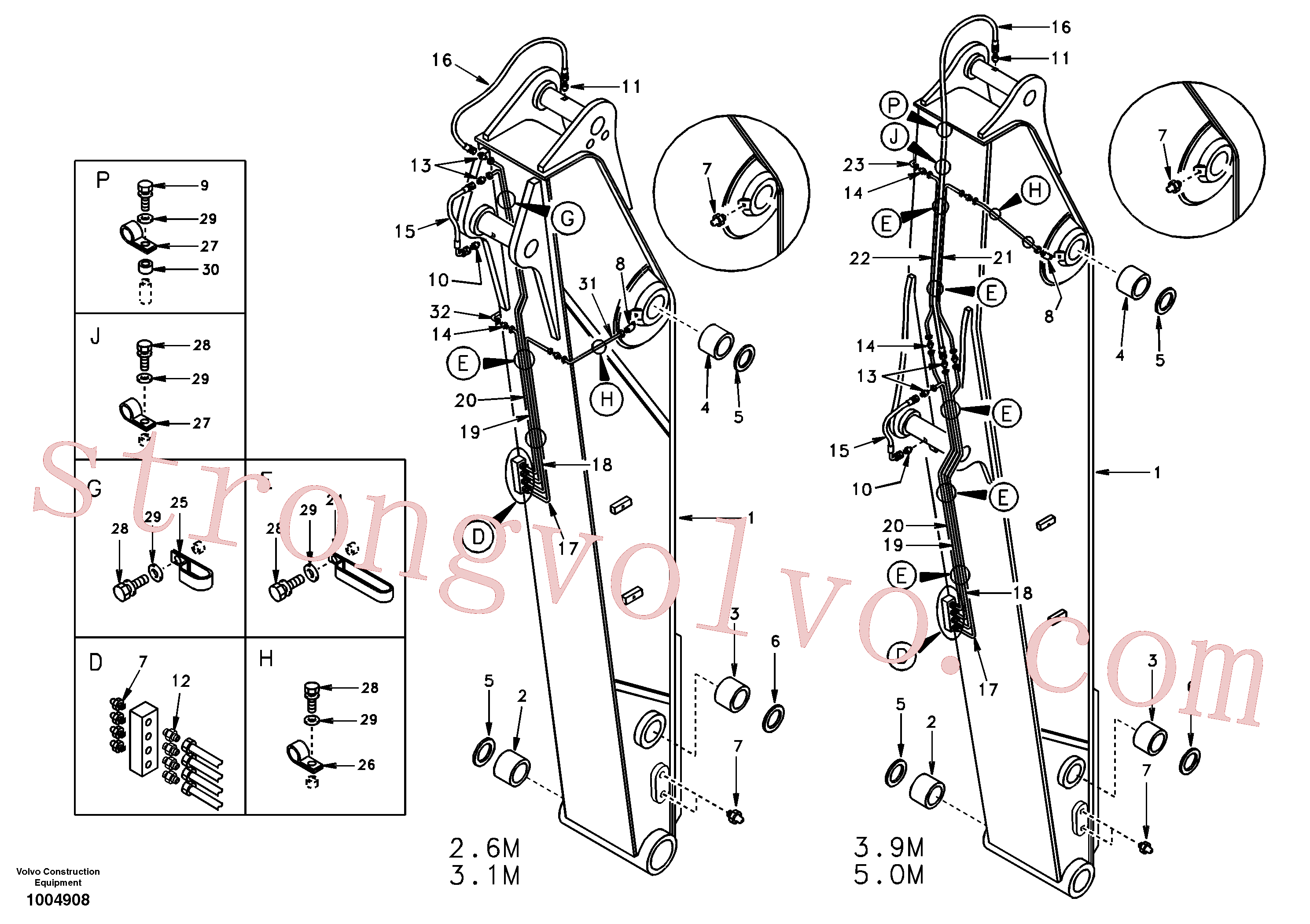 Atacado SA9482-02406 Mangueira completa Volvo escavadeira
