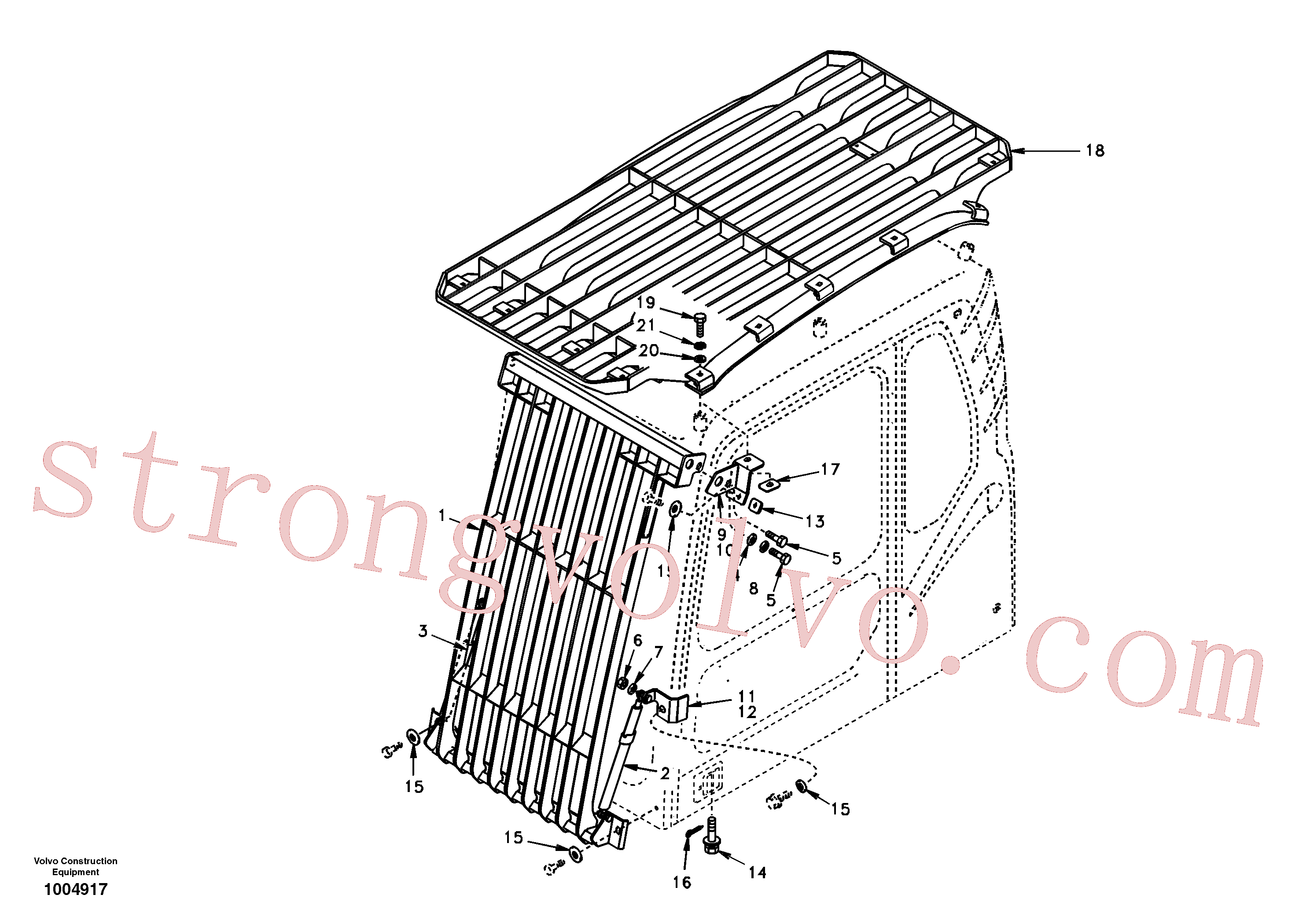 SA9323-01810 Volvo Resguardo contra objectos em queda (FOPS)(1004917 Montagem)