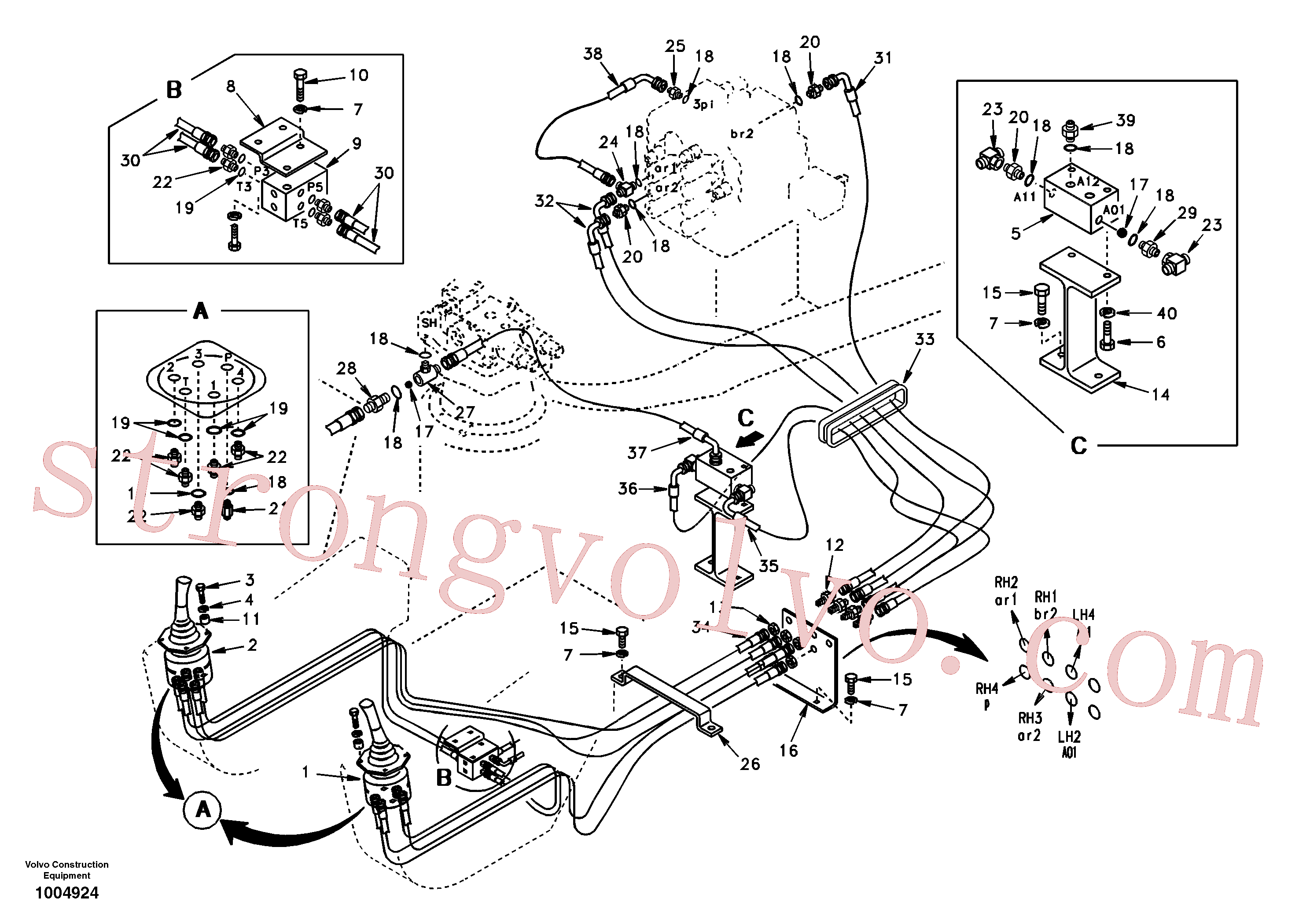 SA1148-01501 Volvo Sistema servomotor, válvula de comando para válvula de comando à distância(1004924 Montagem)