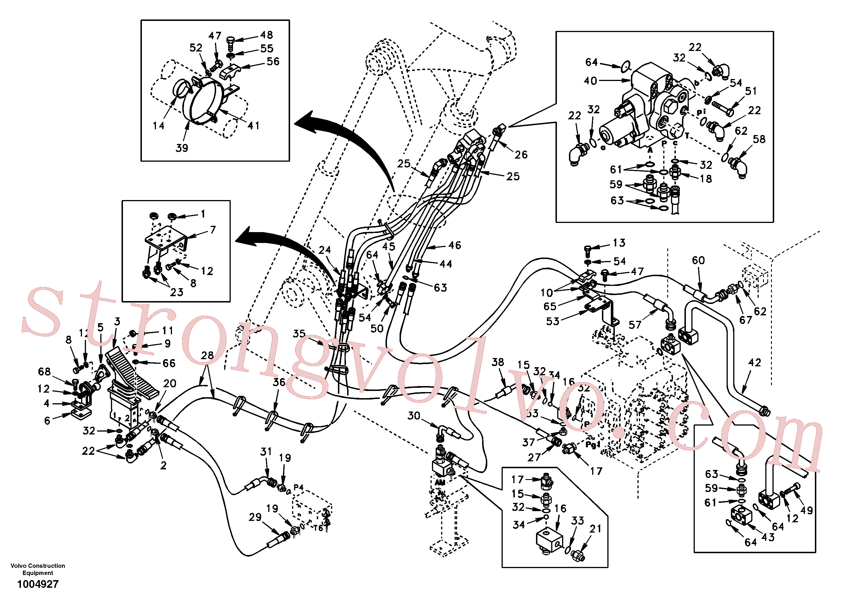 SA9451-02226 Volvo Hidráulica de serviço, lança ajustável para topo(1004927 Montagem)