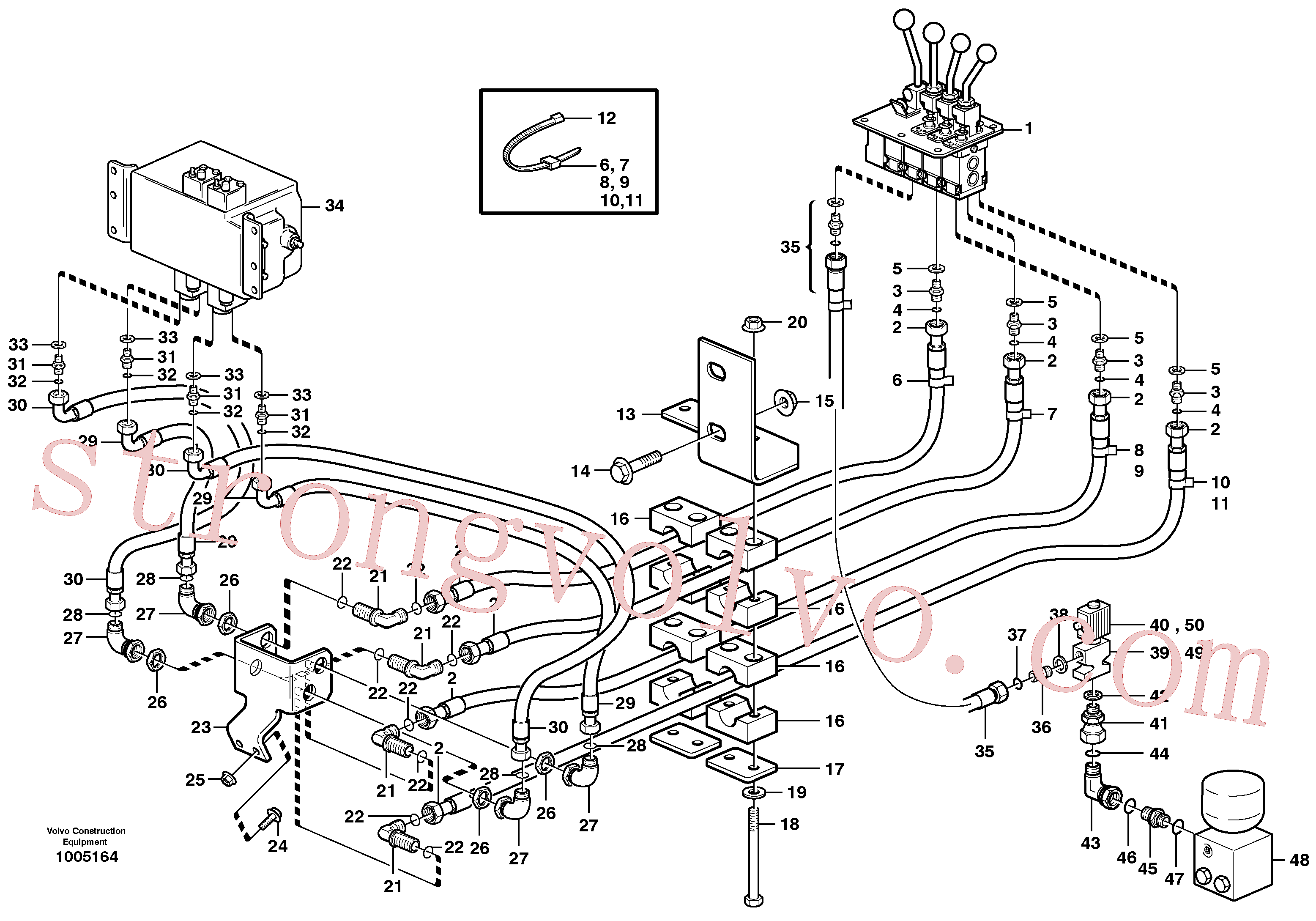 VOE935548 Volvo Função servo hidráulica da 3ª e 4ª.(1005164 Montagem)