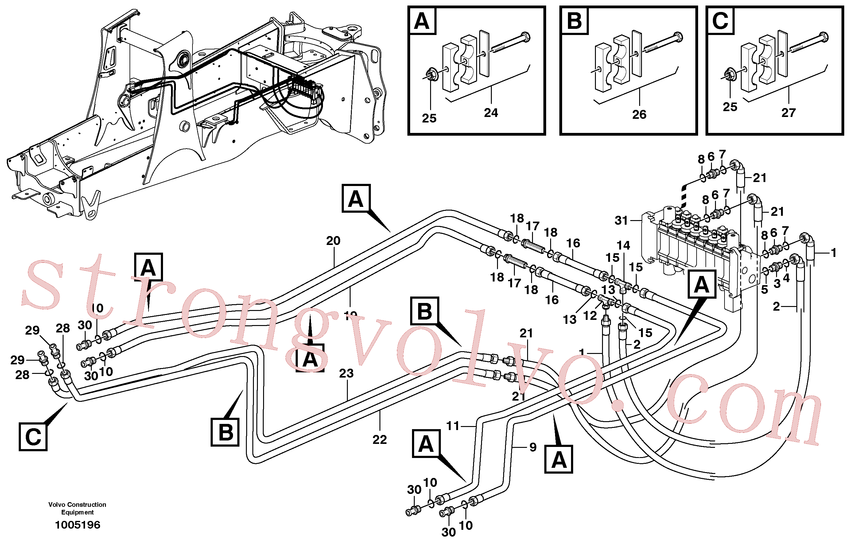 VOE935877 Volvo Hidráulica do carregador (elevação e rotação)(1005196 Montagem)