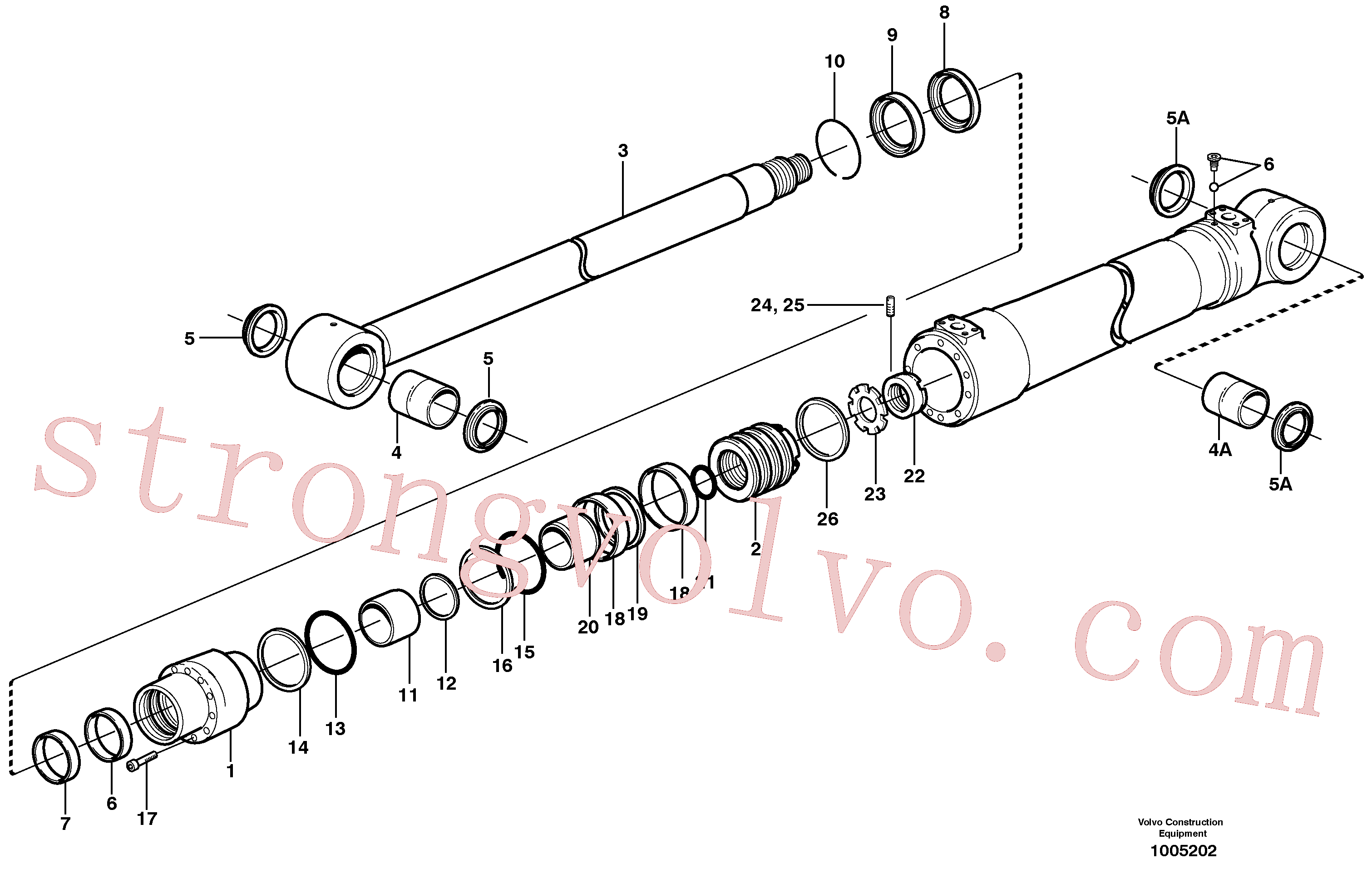 VOE14589724 Volvo Cilindro de balde, Cilindro da lança(1005202 Montagem)