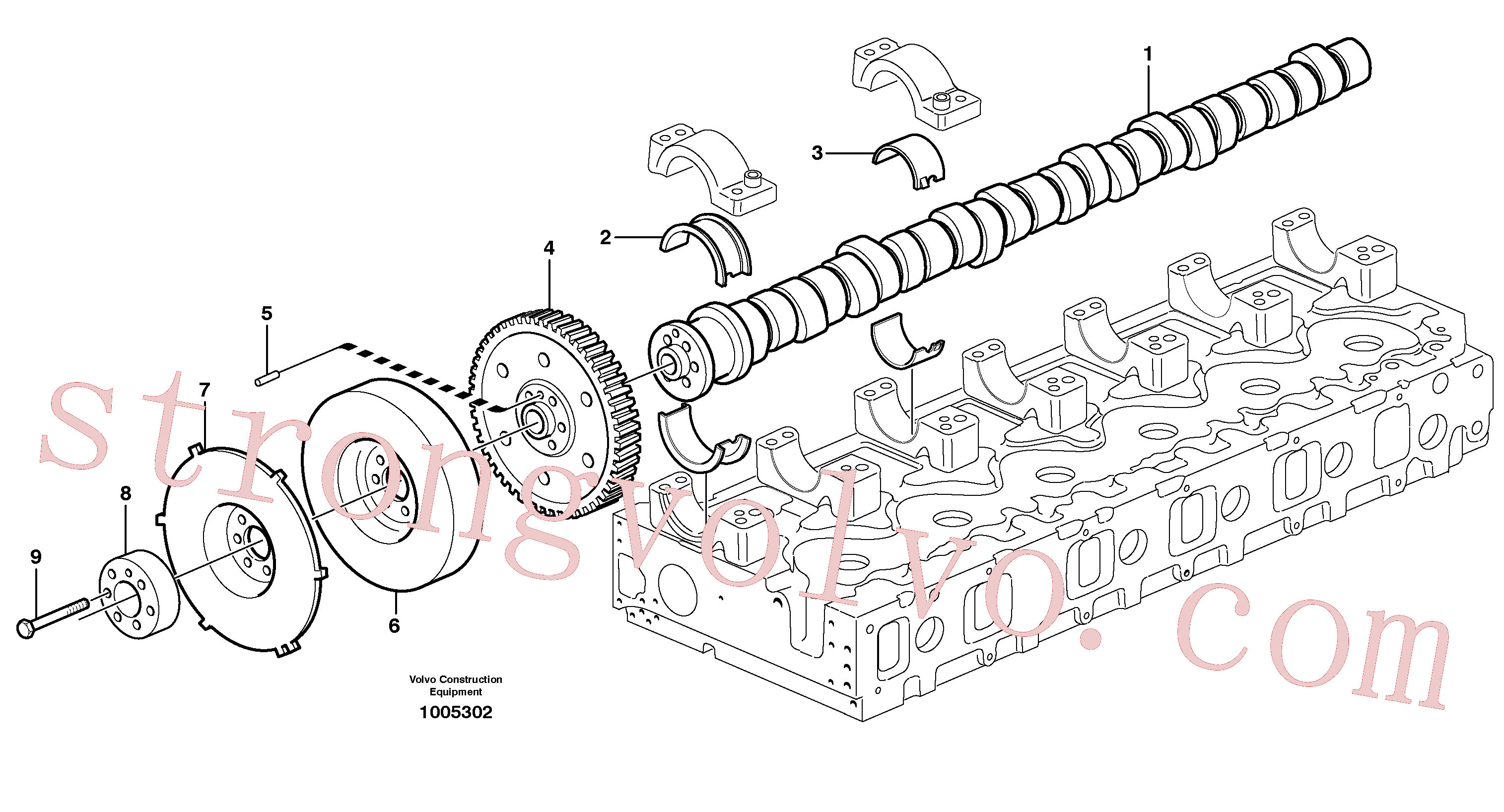 VOE950572 Volvo Árvore de cames(1005302 Montagem)