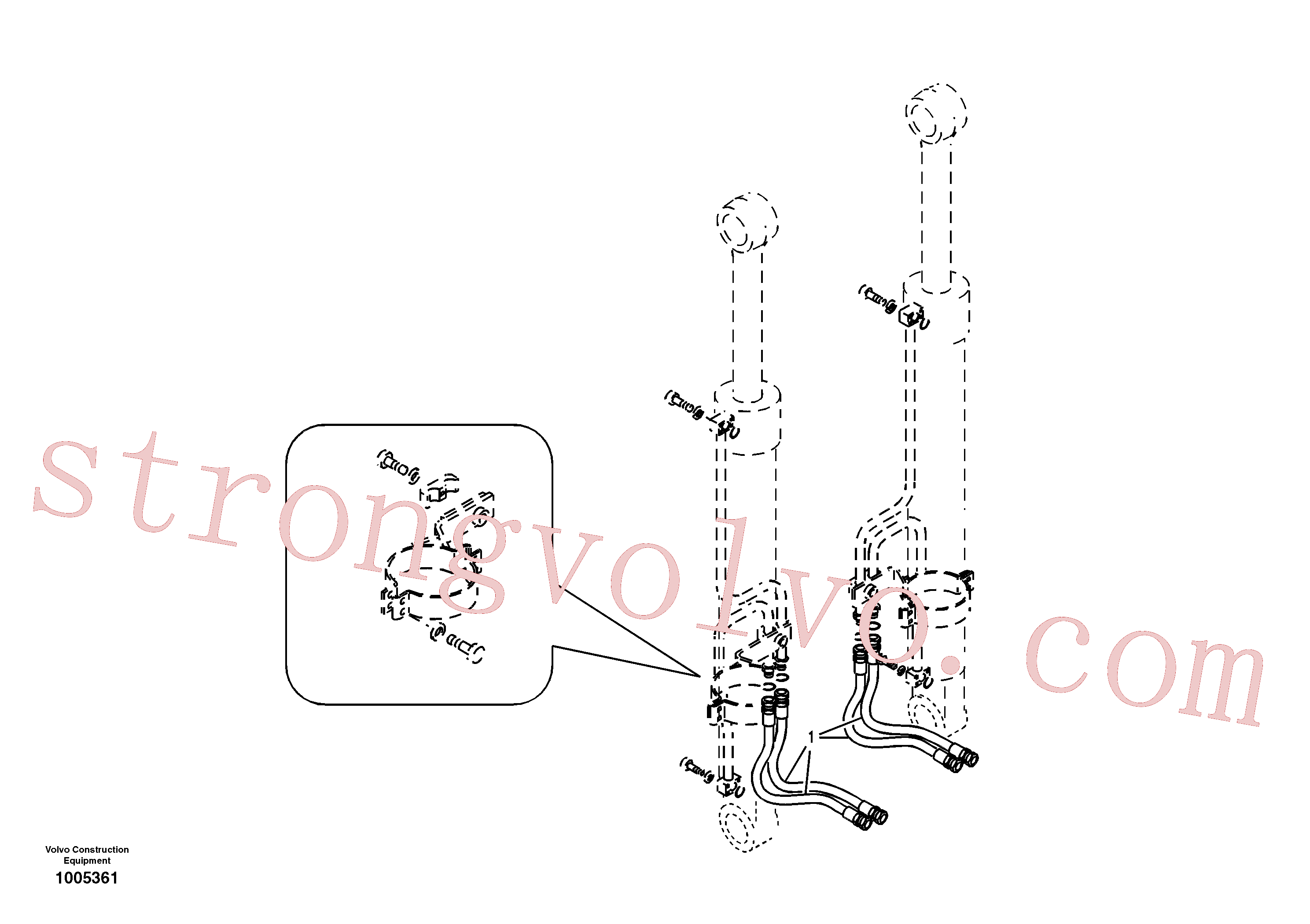 SA9401-15625 Volvo Hidráulica de serviço, cilindro da lança(1005361 Montagem)