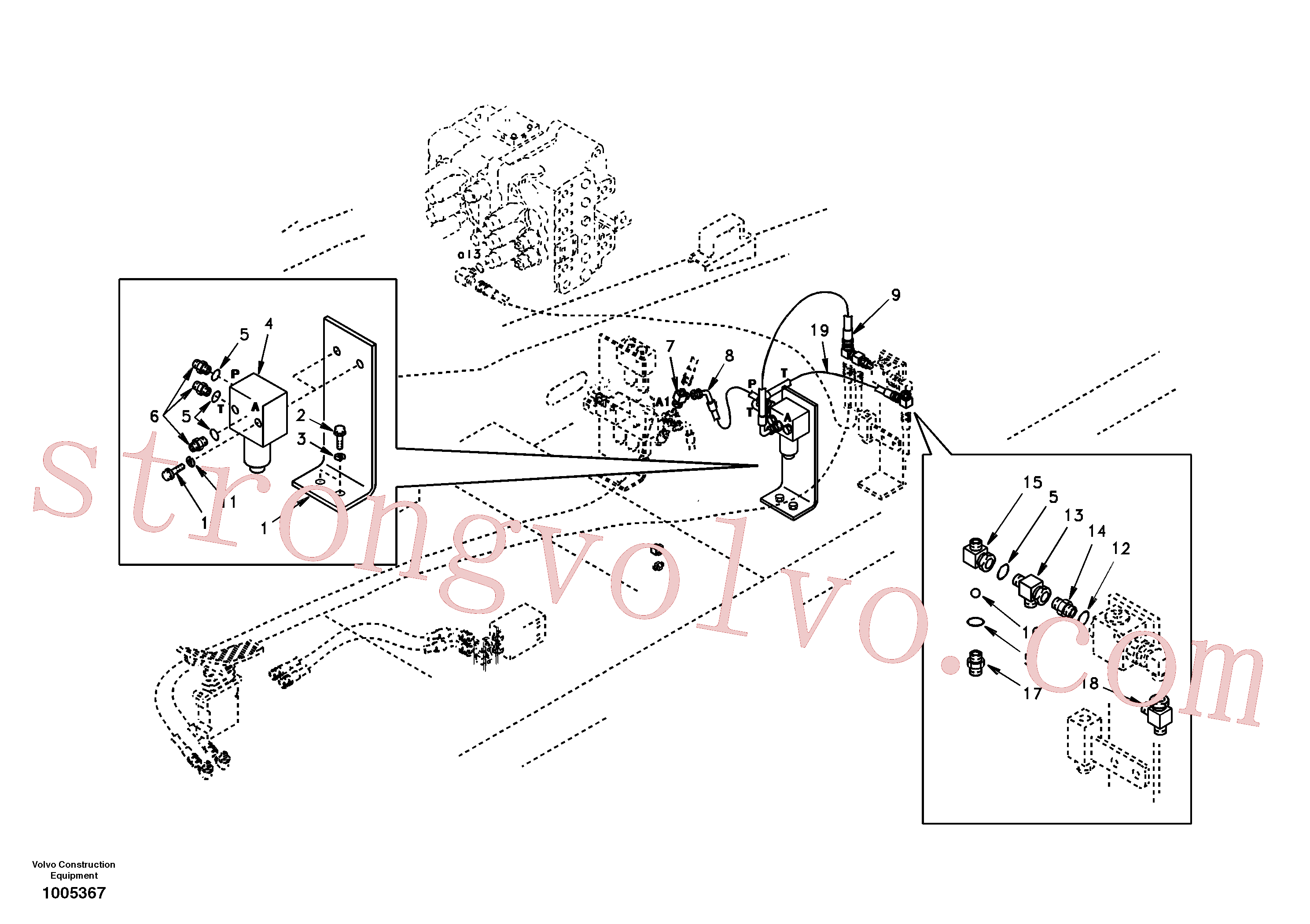 SA9411-94640 Volvo Hidráulica de serviço, martelo e cortador para fluxo da bomba auxiliar(1005367 Montagem)