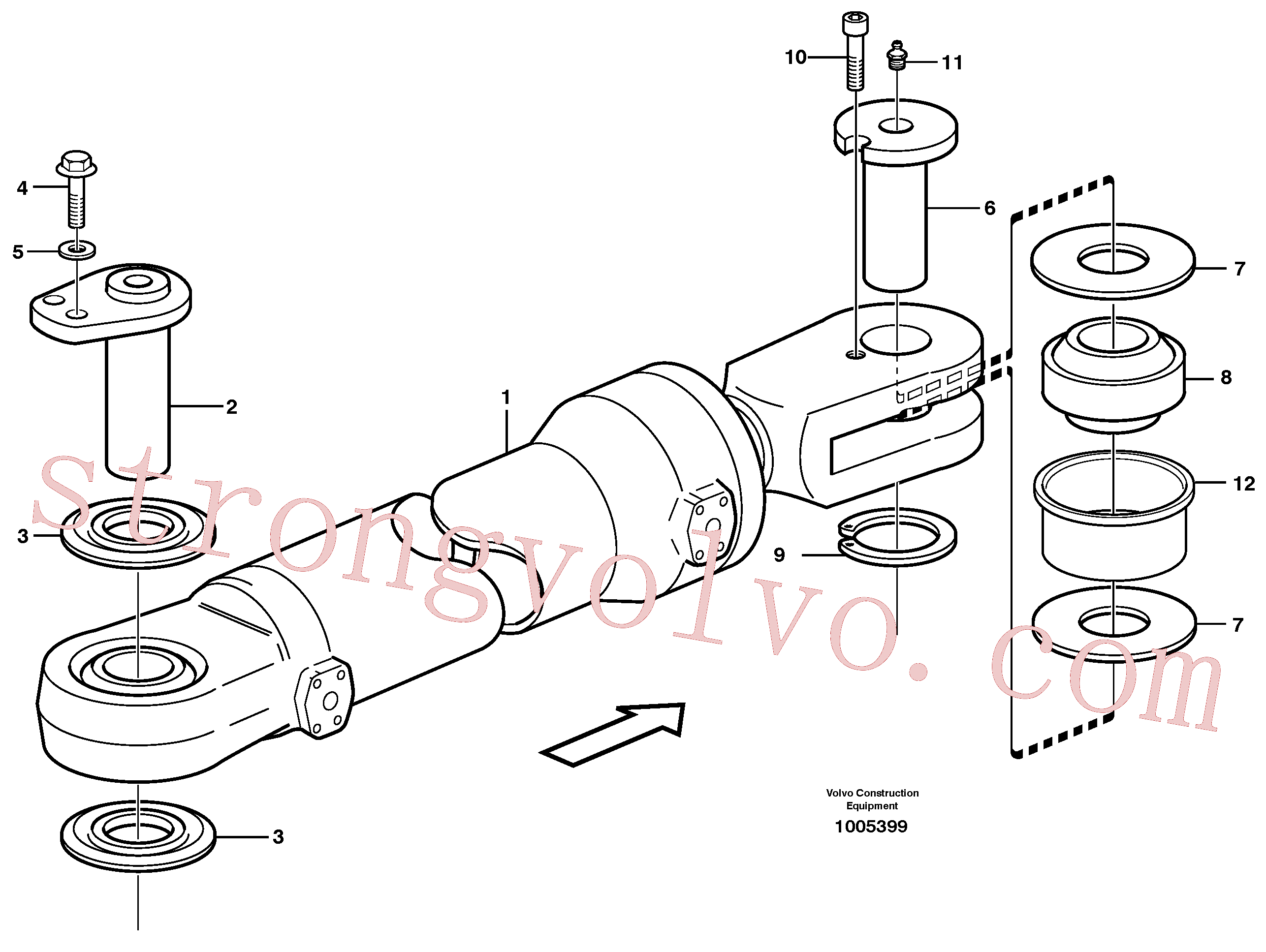 VOE11020098 Volvo Cilindro hidráulico com acessórios(1005399 Montagem)