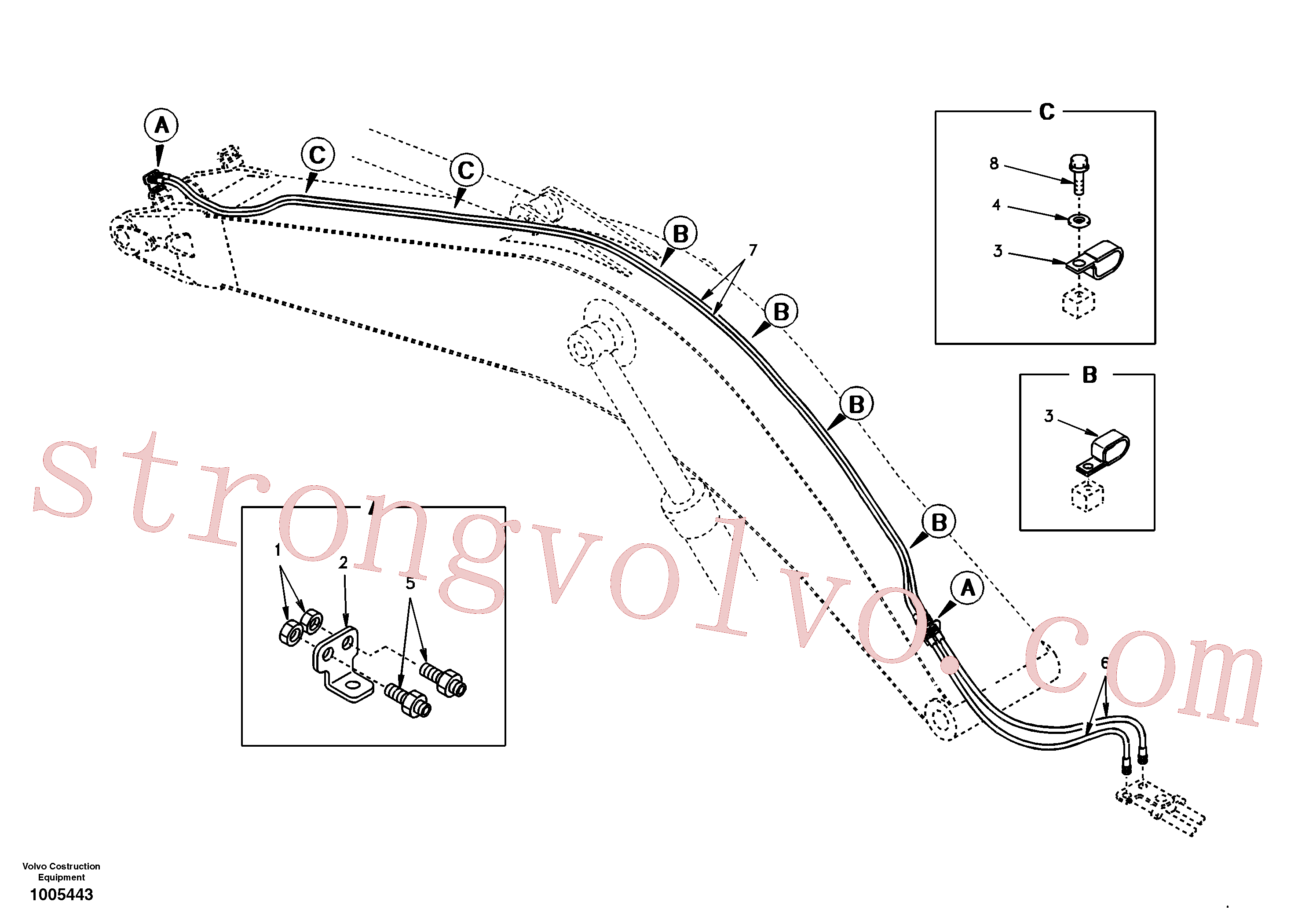 Atacado SA9451-02693 Mangueira completa Volvo escavadeira