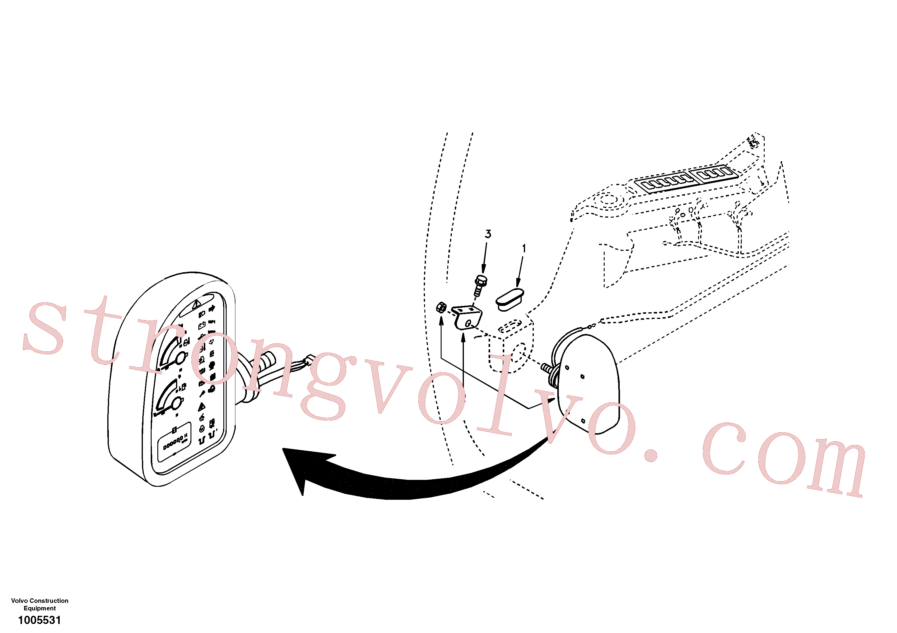 SA9041-10803 Volvo Painel de instrumentos, unidade de avisos e de informação(1005531 Montagem)