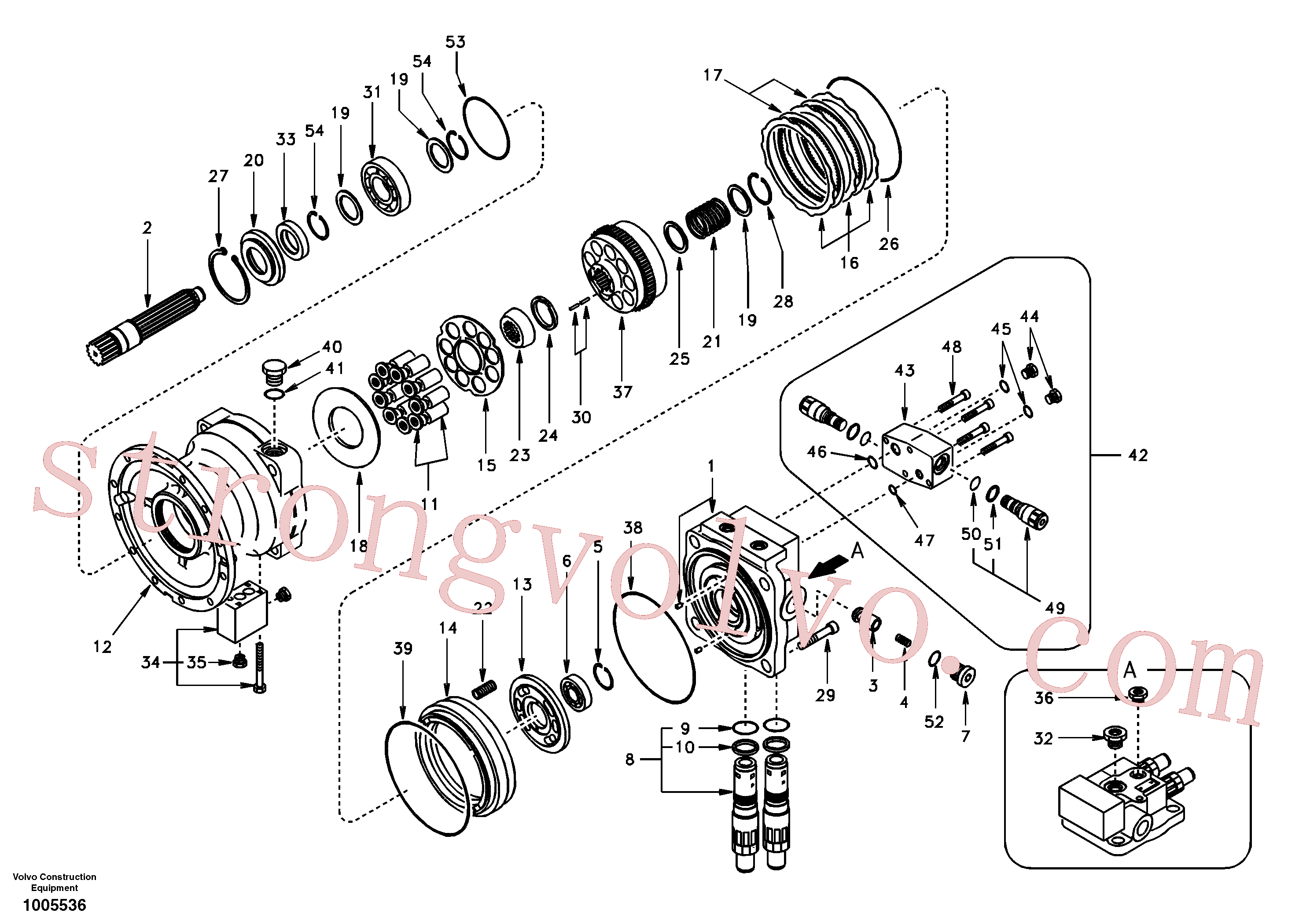 SA8230-27360 Volvo Motor de rotação(1005536 Montagem)