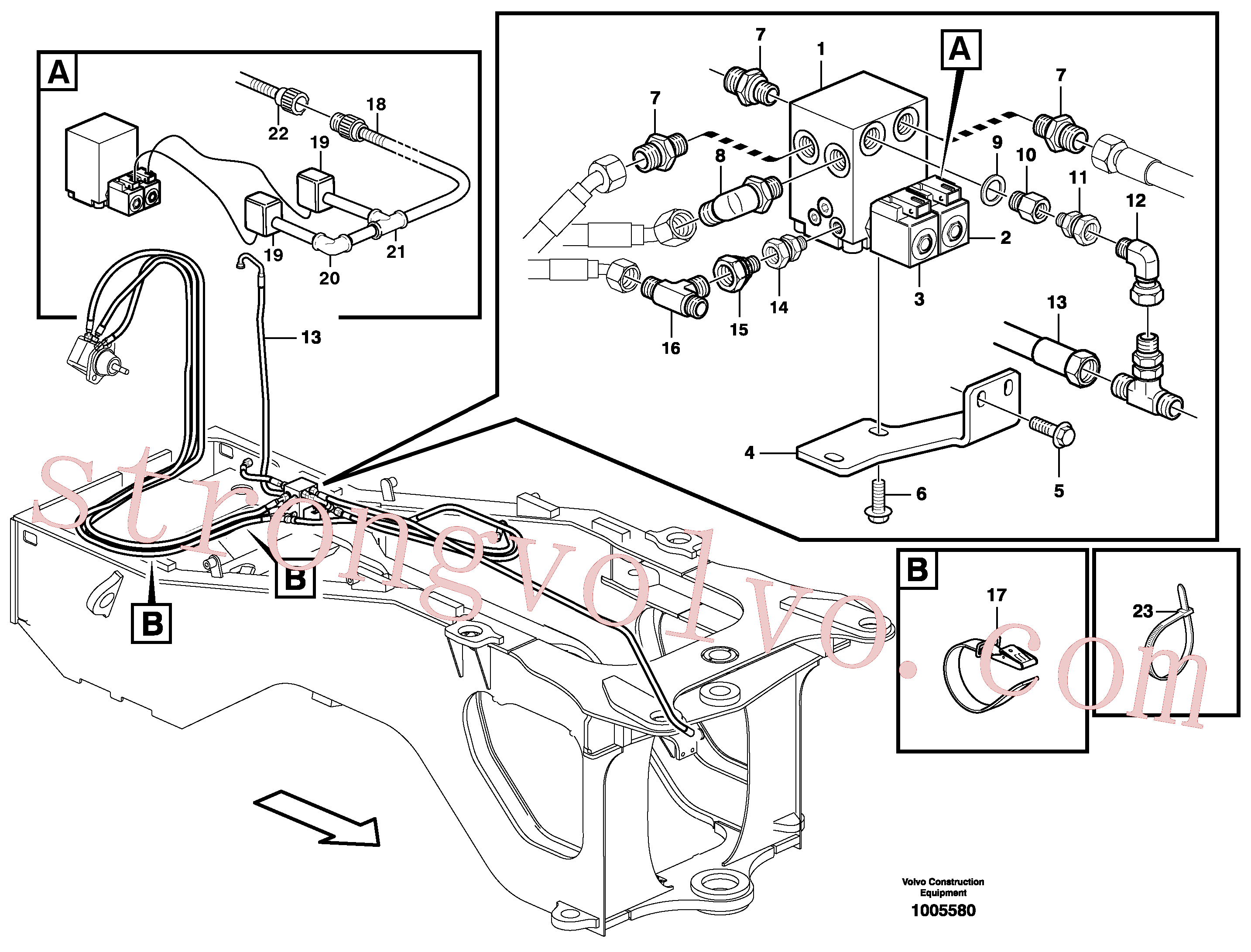 VOE935452 Volvo Mangueiras para o accionamento do ventilador(1005580 Montagem)