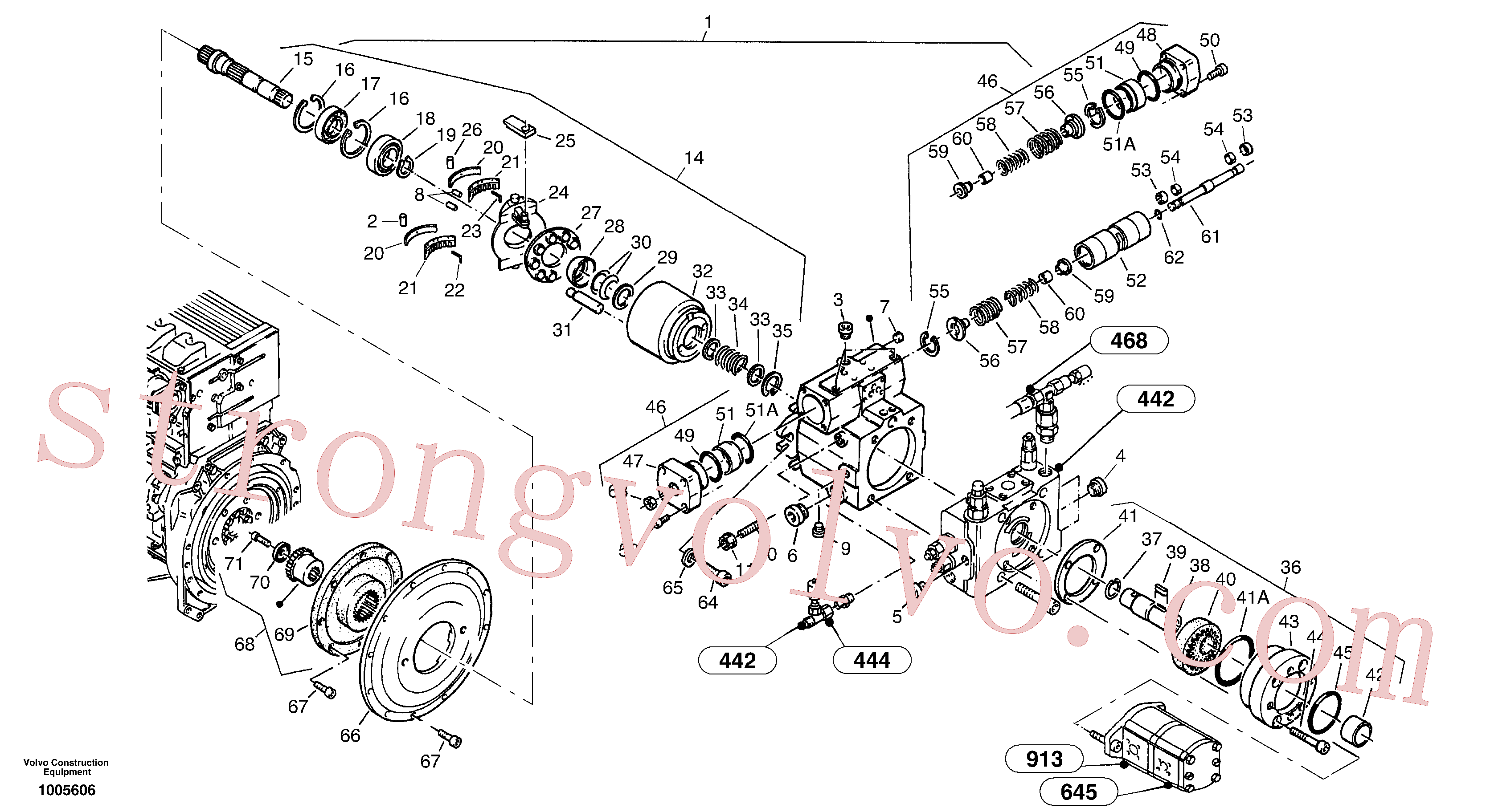 VOE15103769 Volvo Bomba de deslocamento variável(1005606 Montagem)