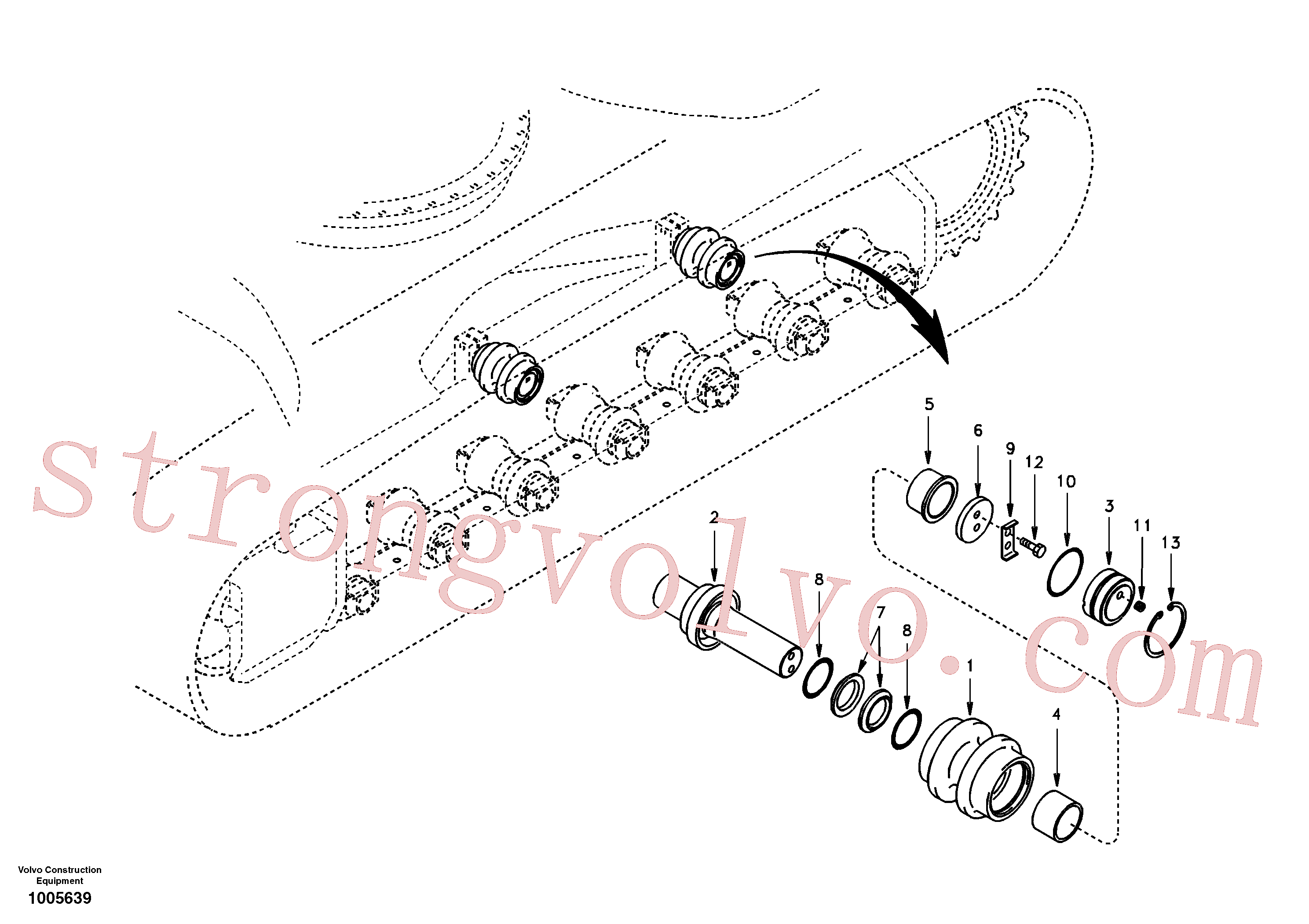 SA9011-11005 Volvo Roleto superior(1005639 Montagem)