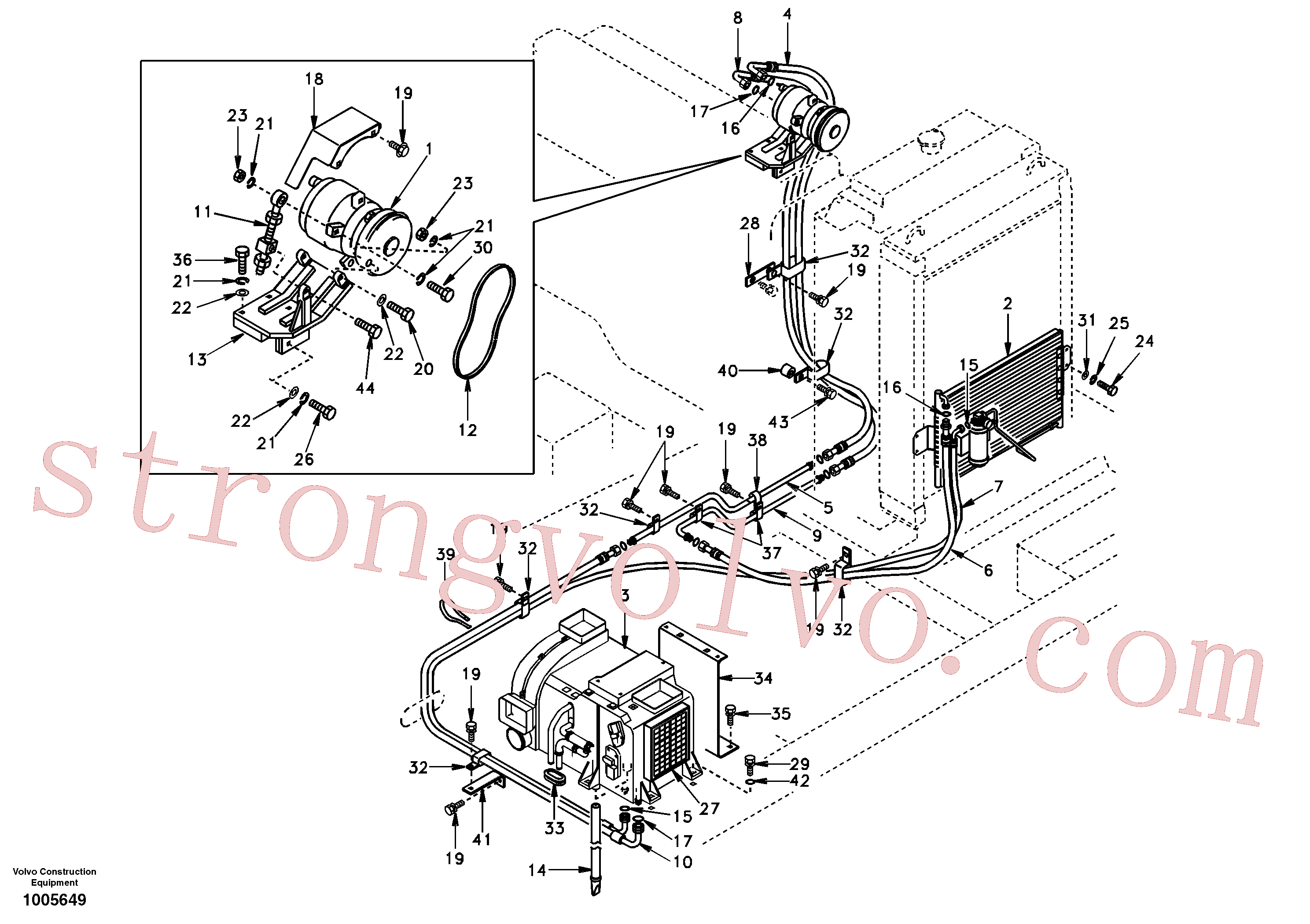 SA9011-11010 Volvo Linha da unidade do ar condicionado(1005649 Montagem)