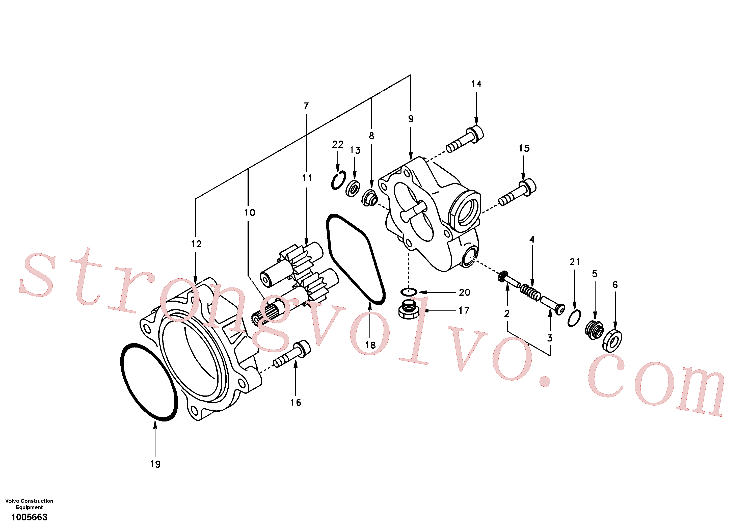 SA8230-08800 Volvo Bomba da engrenagem hidráulica(1005663 Montagem)