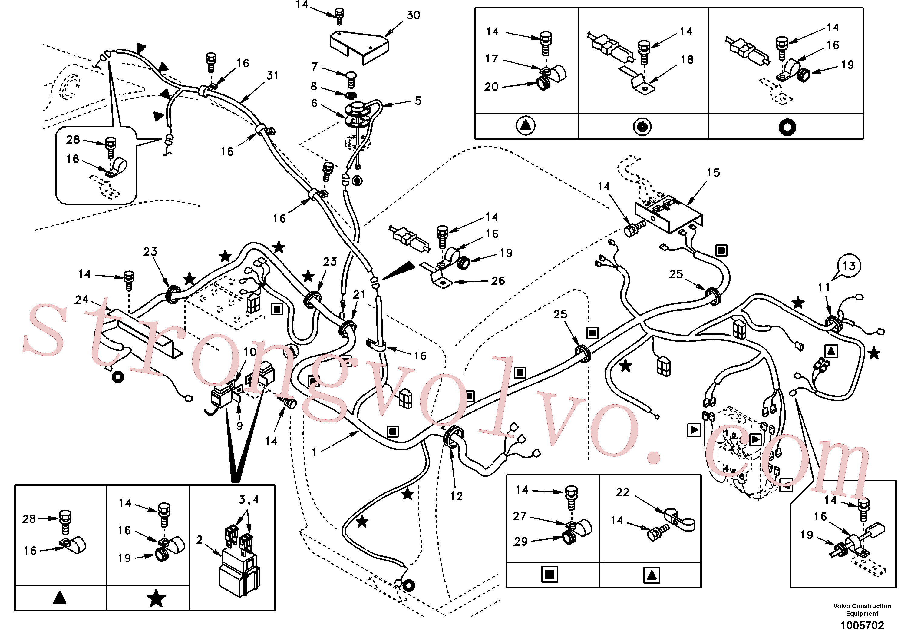 Volvo SA9315-01602 Clip isolamento Volvo Acessórios para escavadeira