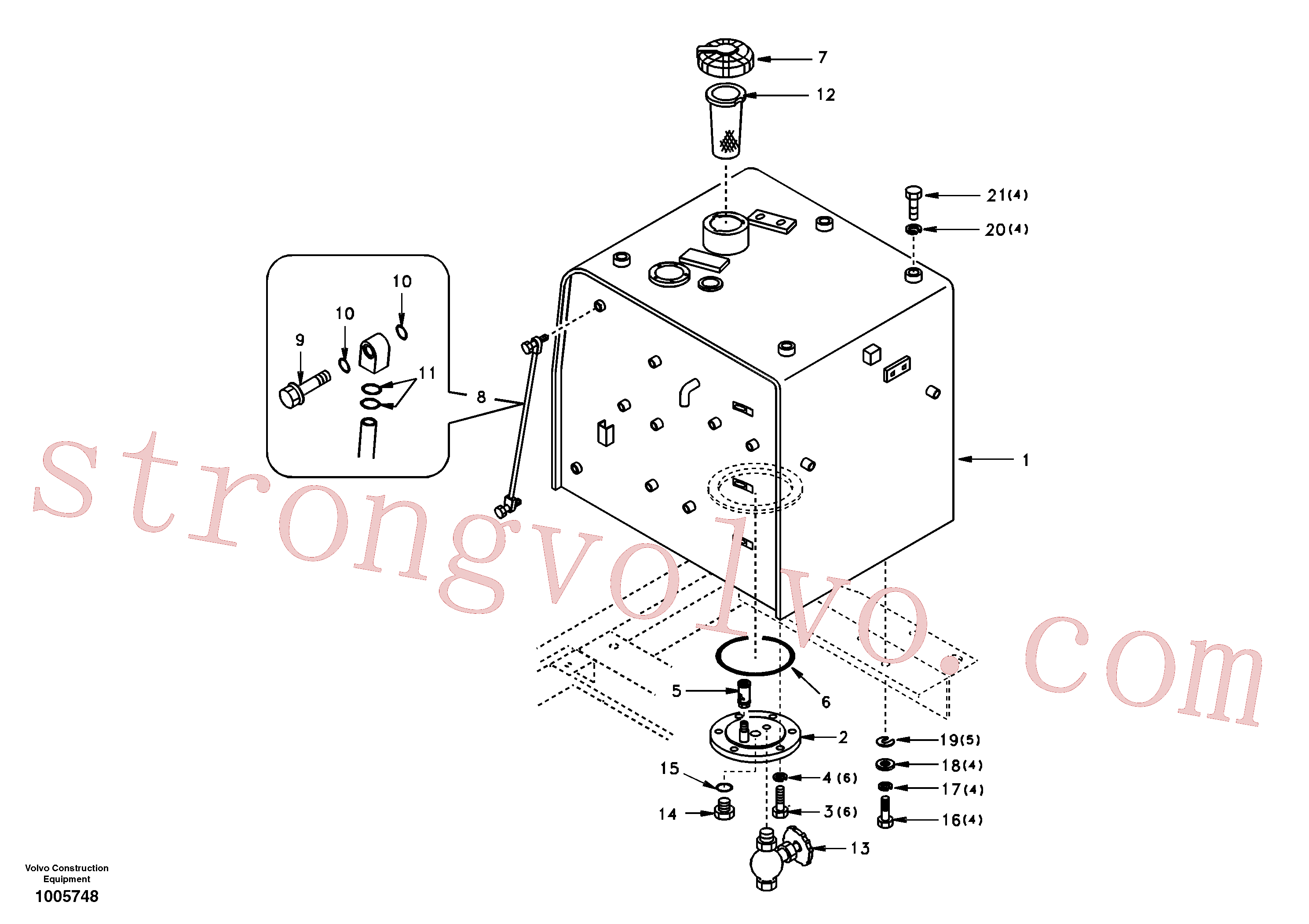 SA9742-50020 Volvo Depósito de combustível com acessórios(1005748 Montagem)