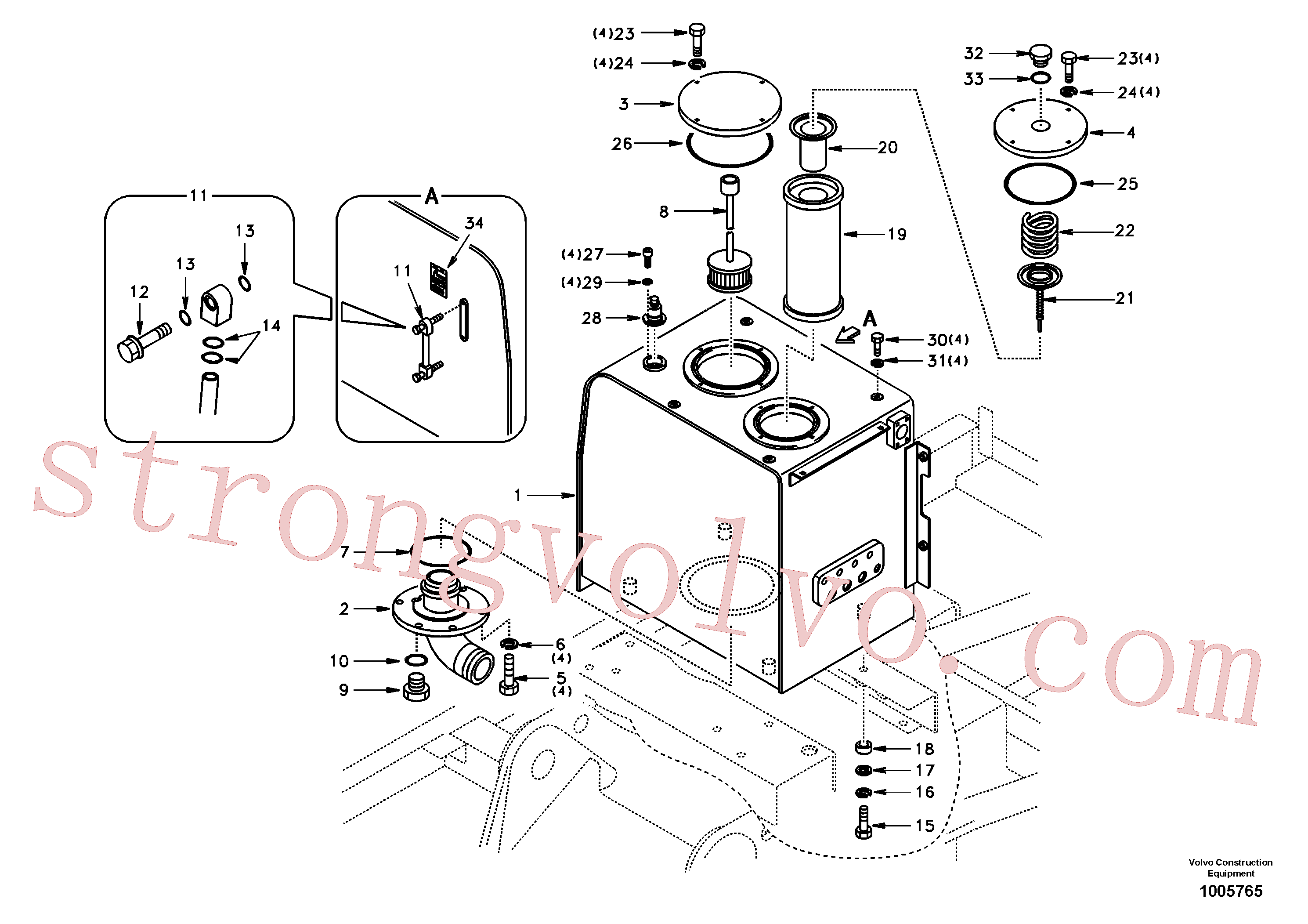 Volvo Acessórios para escavadeira SA14517557 Bolt Acessórios