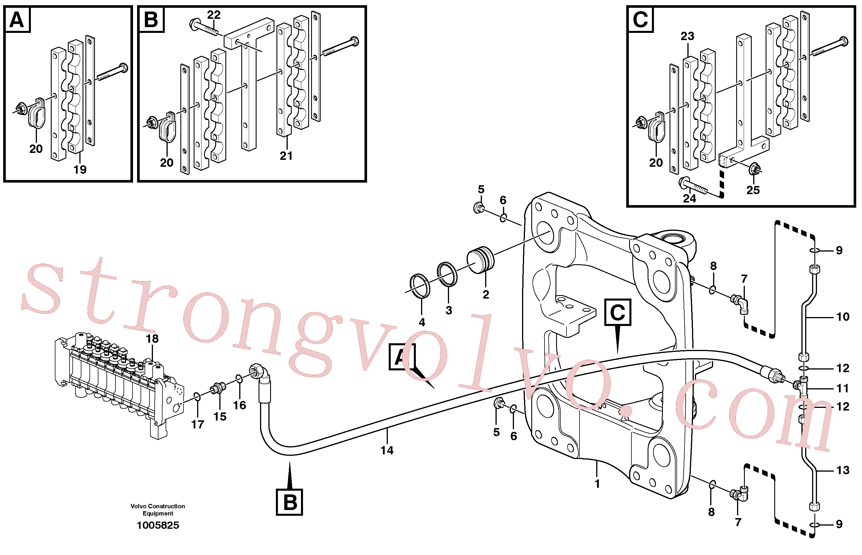VOE11882507 Volvo Sistema hidráulico, mudança de velocidade lateral(1005825 Montagem)
