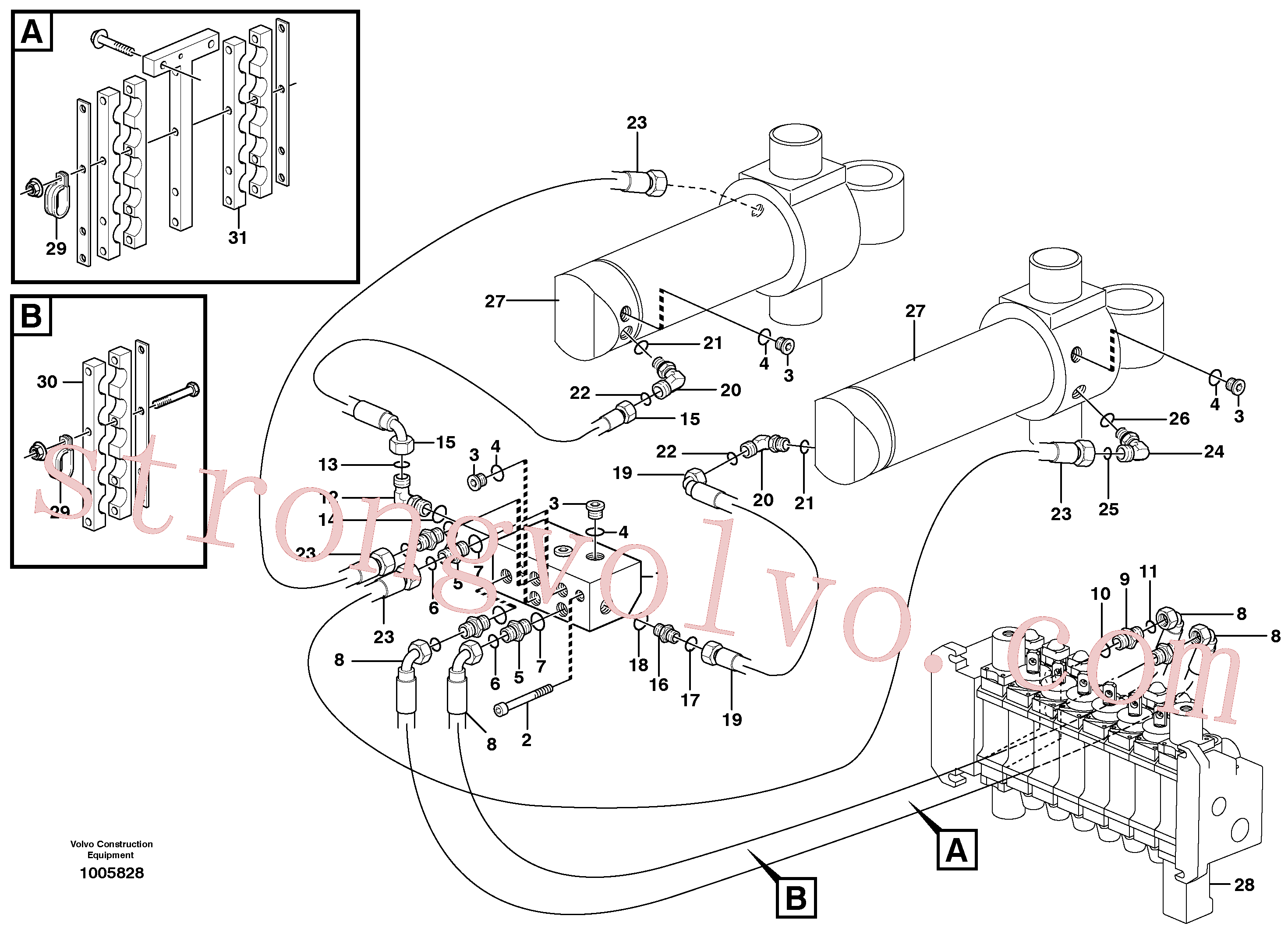 SA9511-42908 Volvo Sistema de rotação da lança(1005828 Montagem)