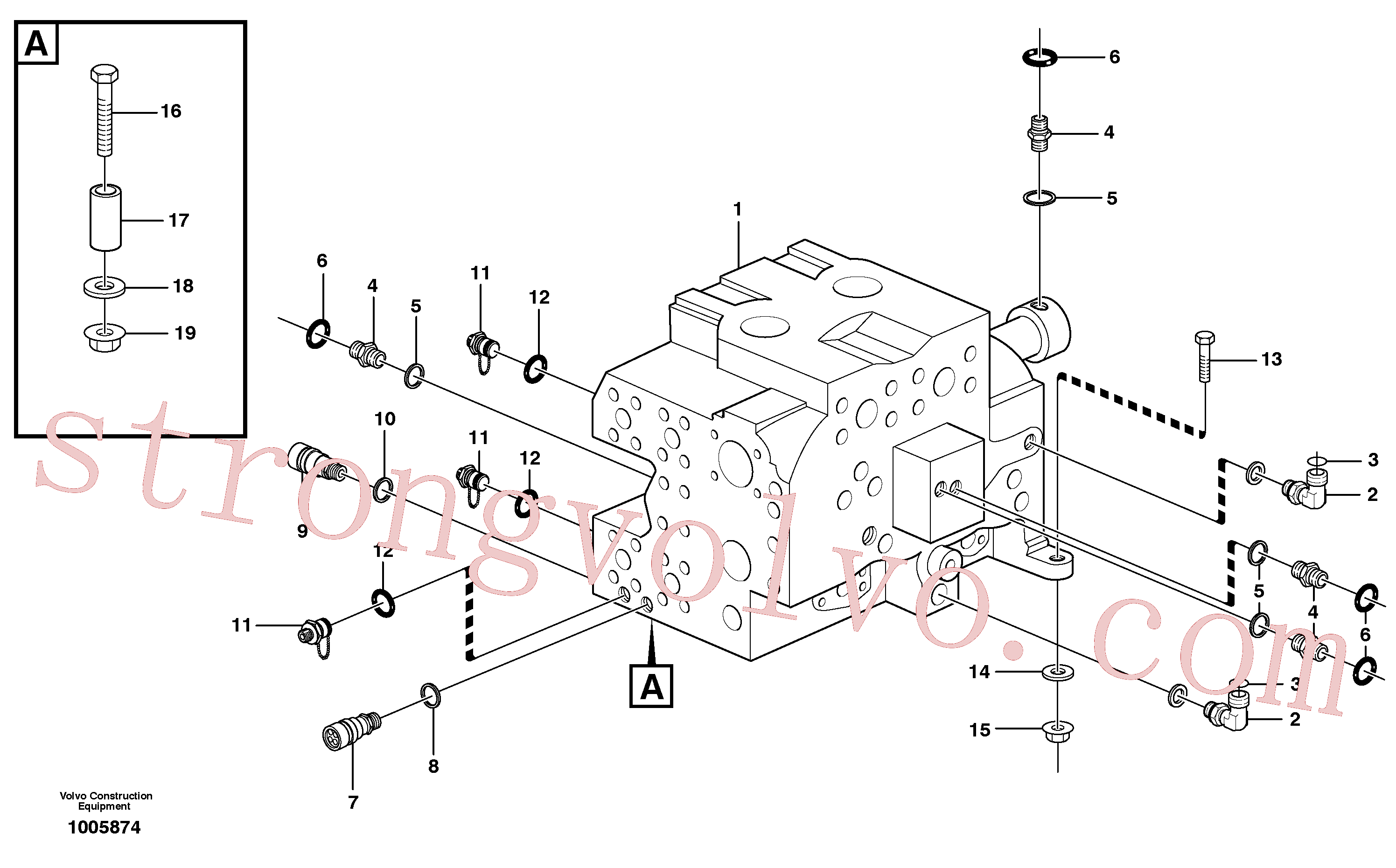 PJ5600200 Volvo Válvula de comando com acessórios(1005874 Montagem)
