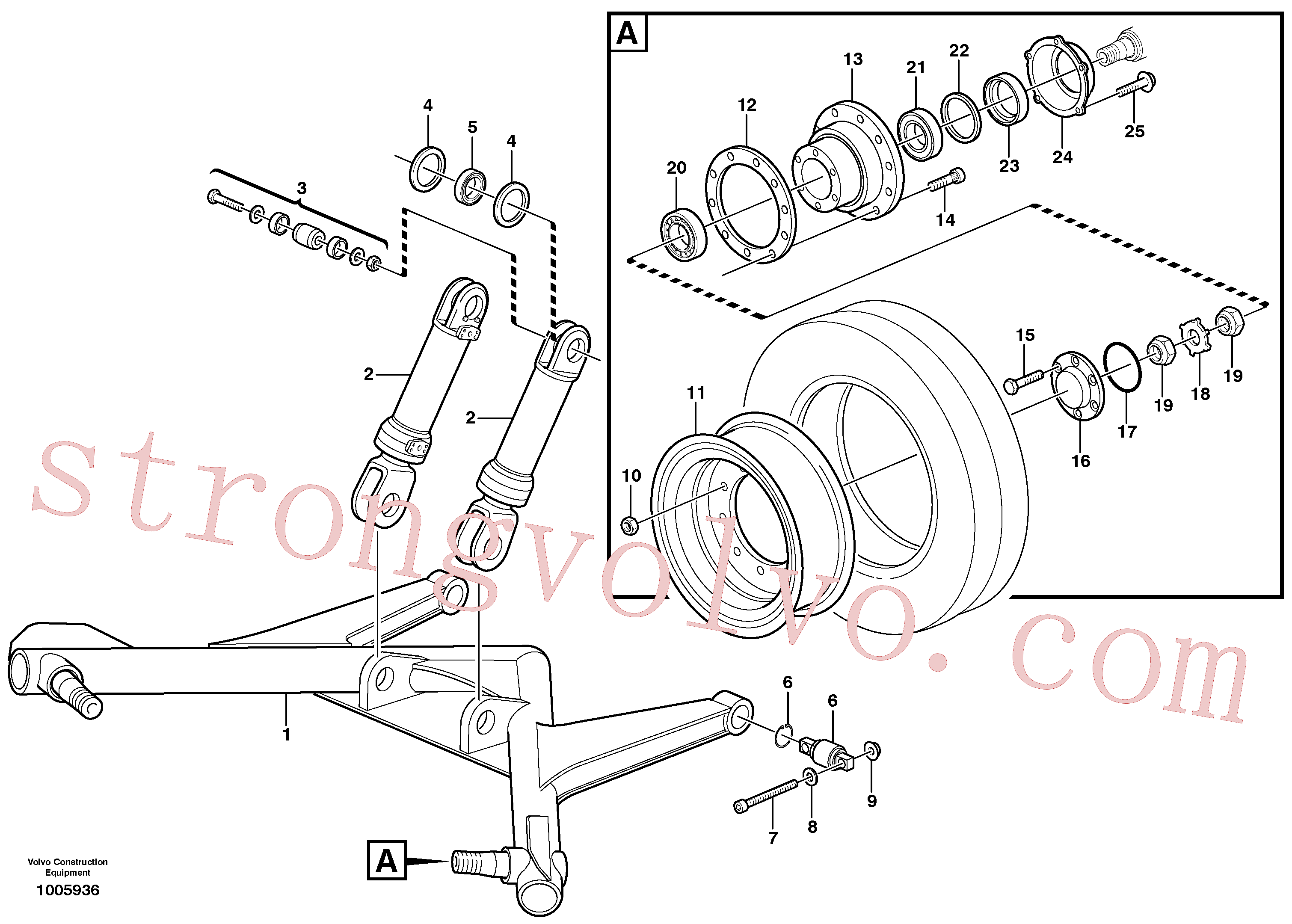 VOE925081 Volvo Suspensão do eixo(1005936 Montagem)