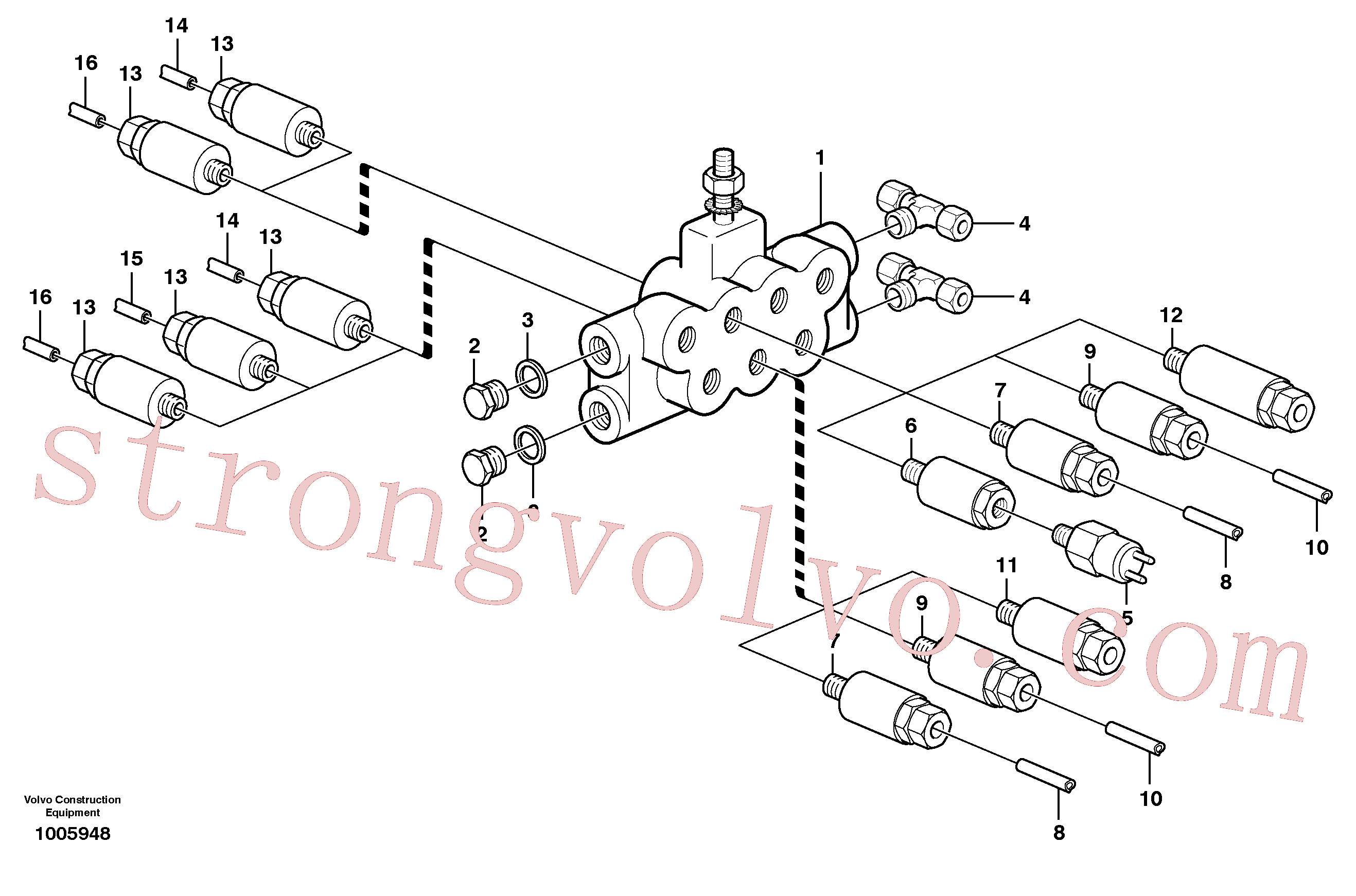 VOE11702375 Volvo Bloco de distribuição, B2.(1005948 Montagem)