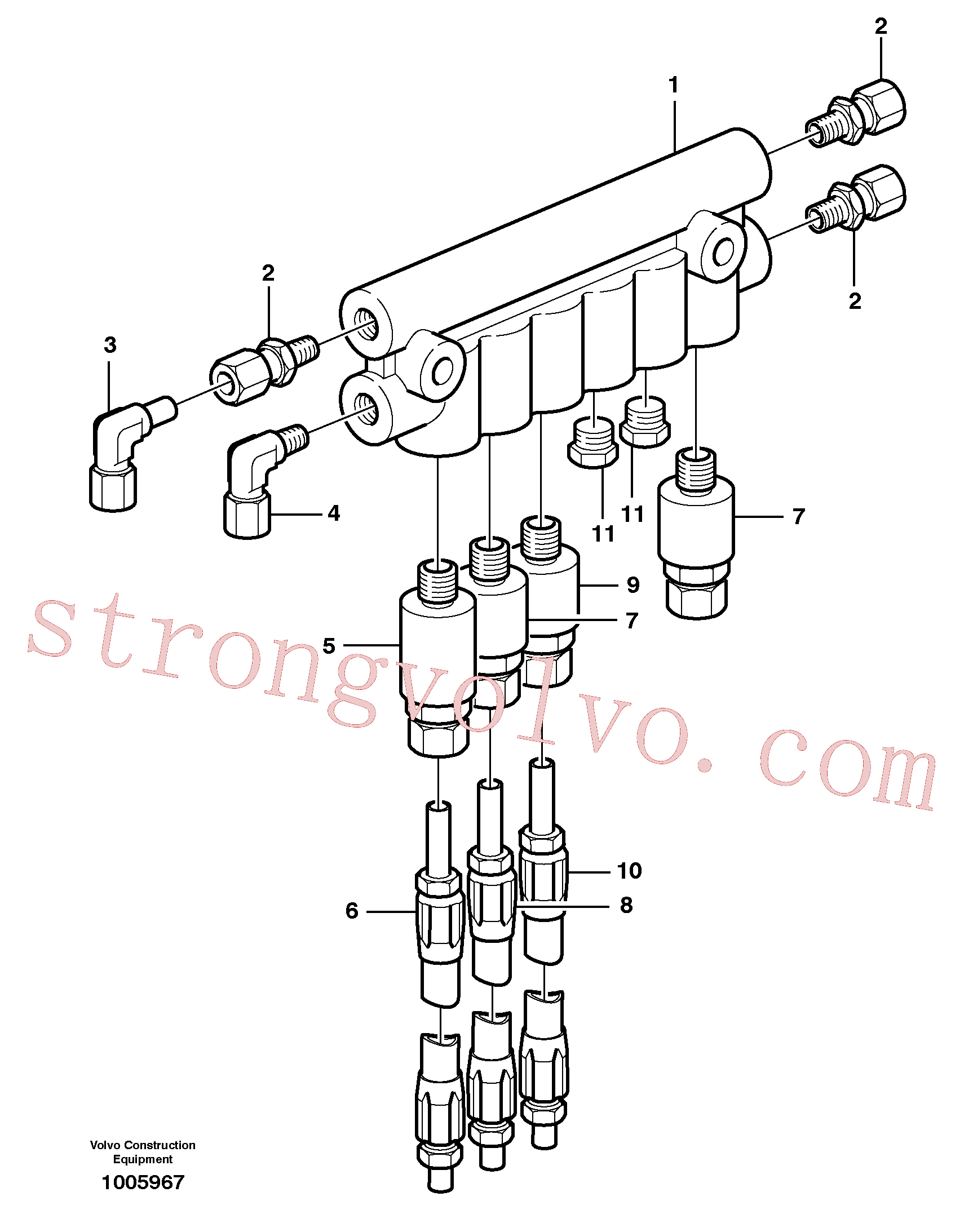 VOE11708065 Volvo Bloco de distribuição, B3.(1005967 Montagem)