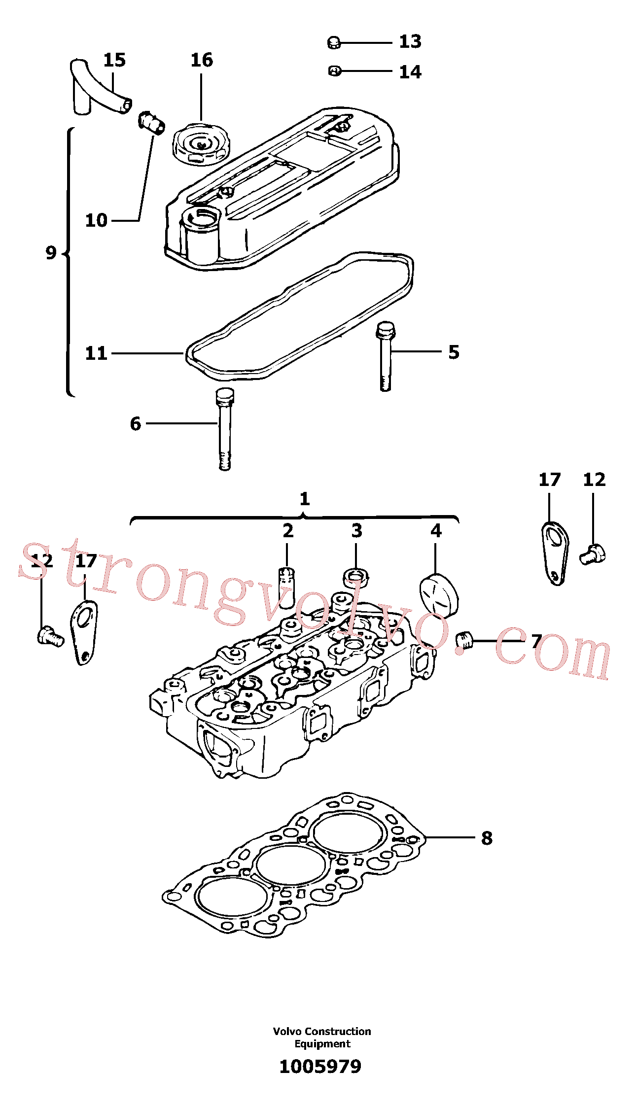 PJ4380042 Volvo Cabeça de cilindro(1005979 Montagem)
