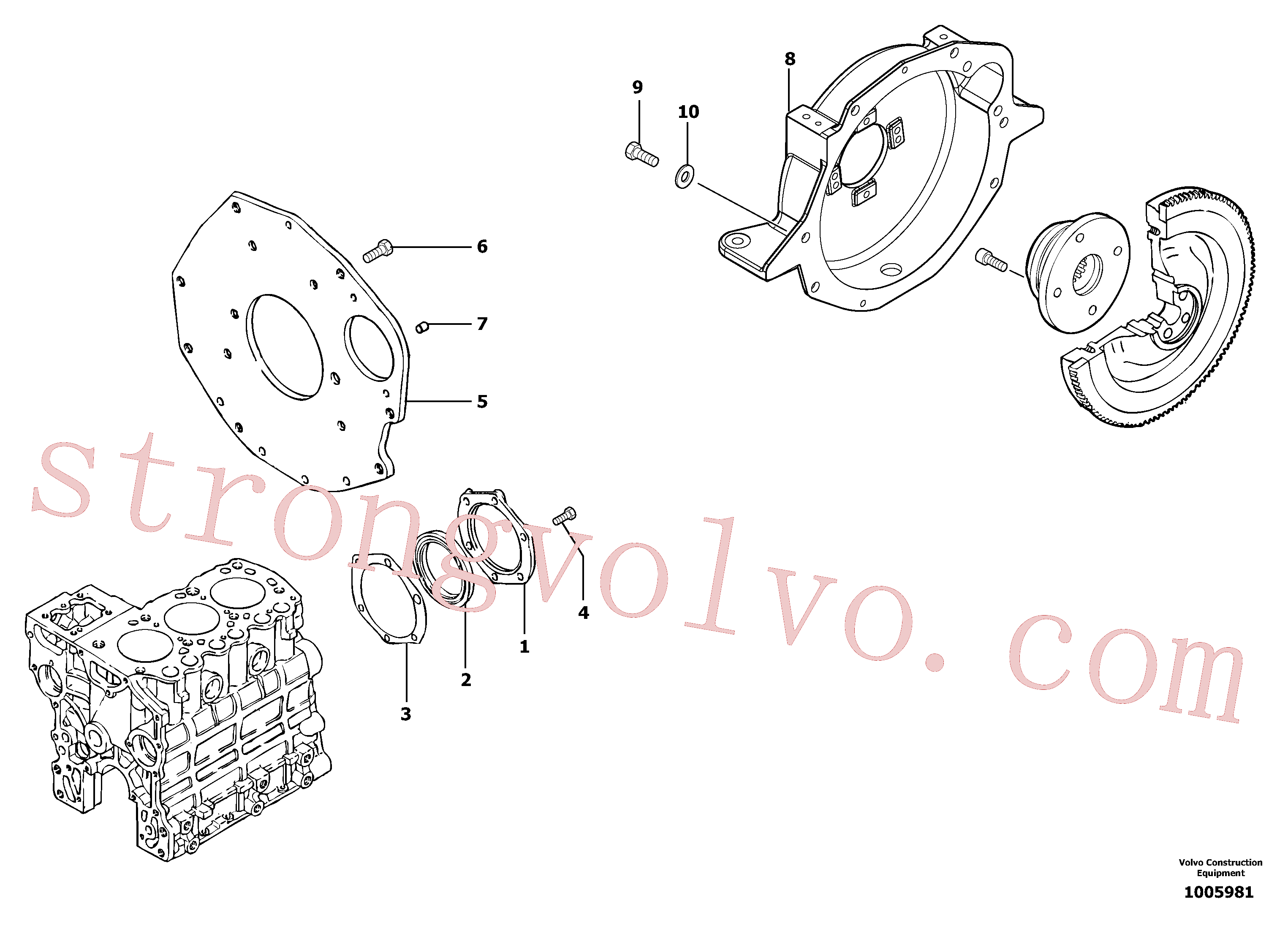 PJ4380032 Volvo Alojamento do volante do motor(1005981 Montagem)