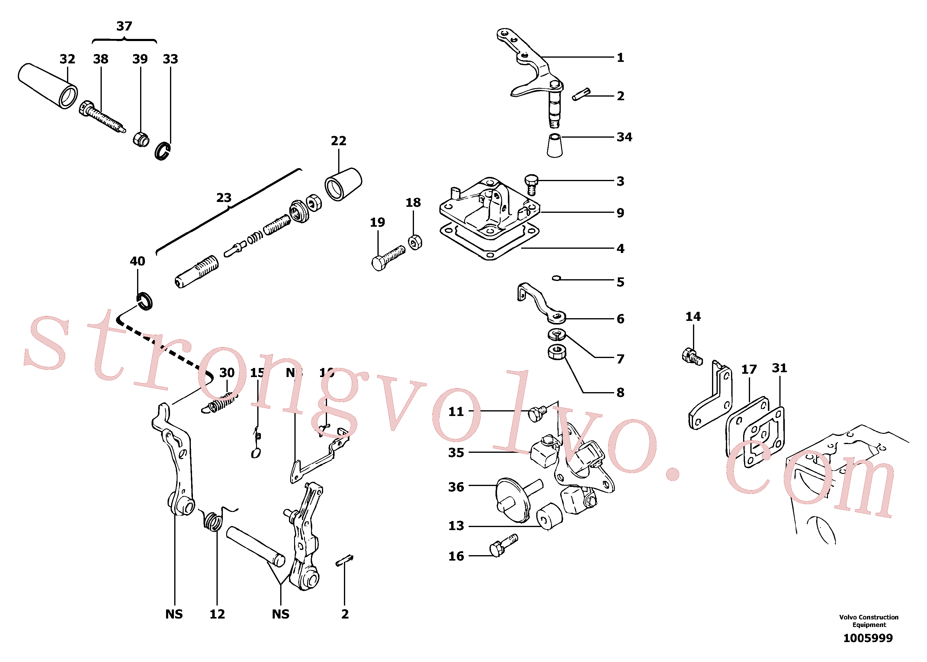 PJ4380030 Volvo Comando da bomba de injecção do motor(1005999 Montagem)