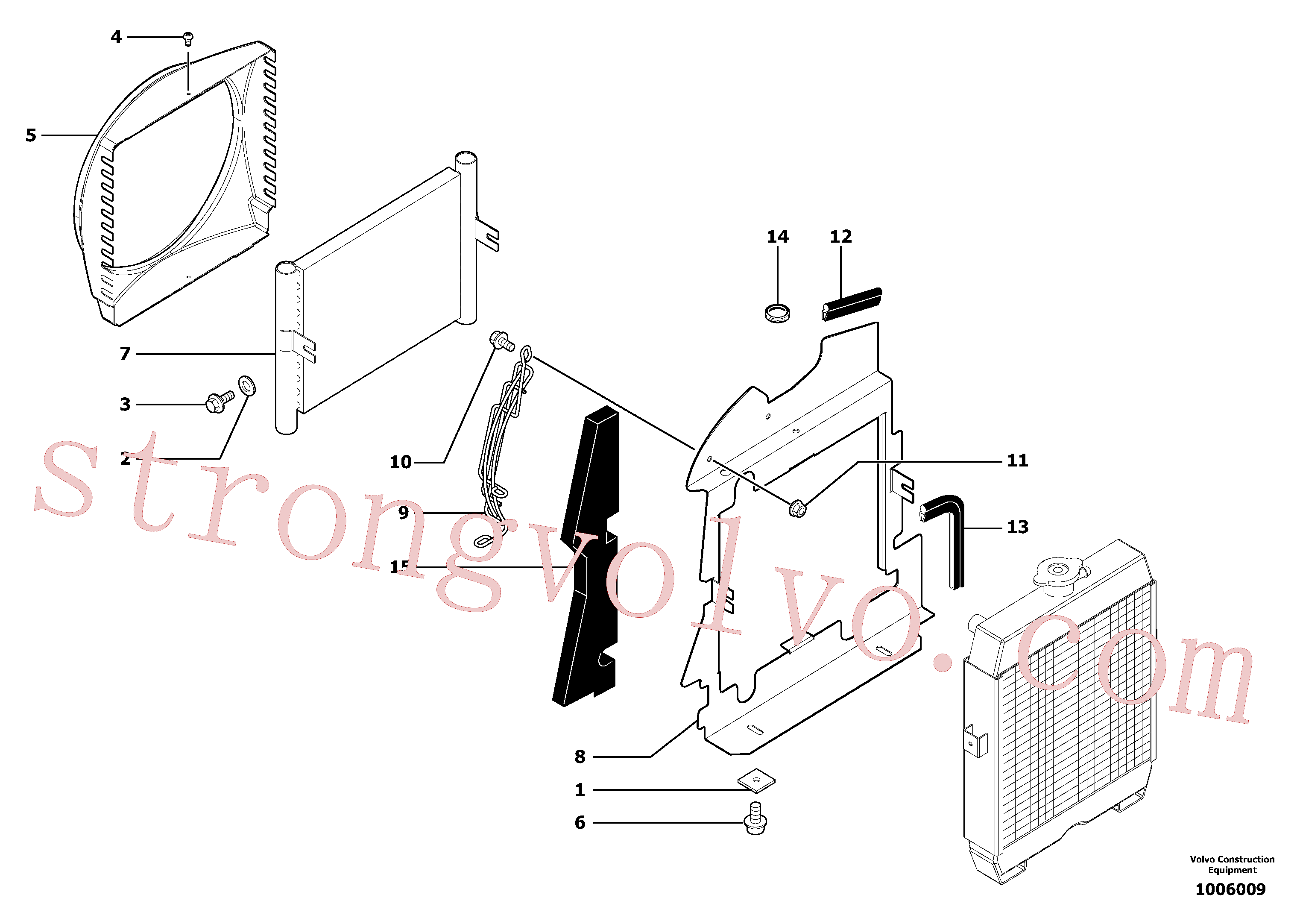 VOE11806505 Volvo Instalação do radiador(1006009 Montagem)