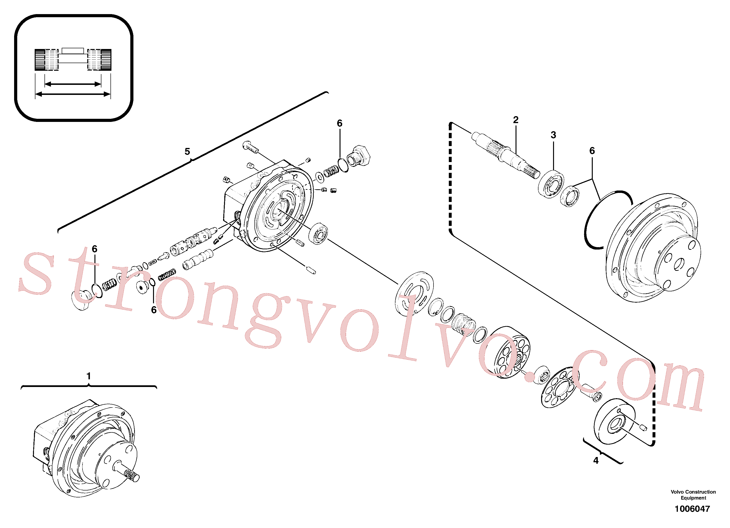 PJ7415930 Volvo Motor de curso hidráulico(1006047 Montagem)