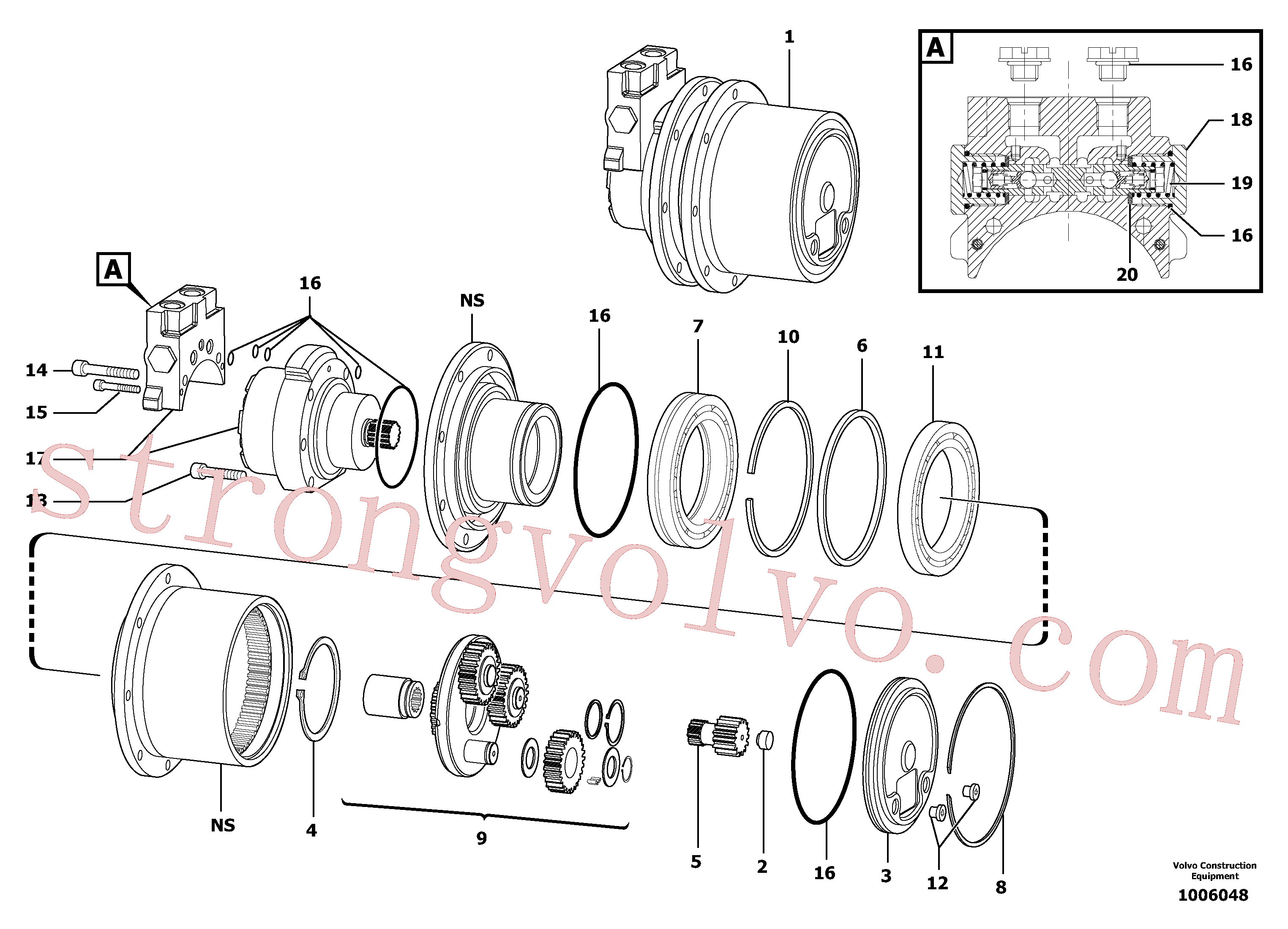 Volvo Montagem VOE11711085 Anel trava Acessórios