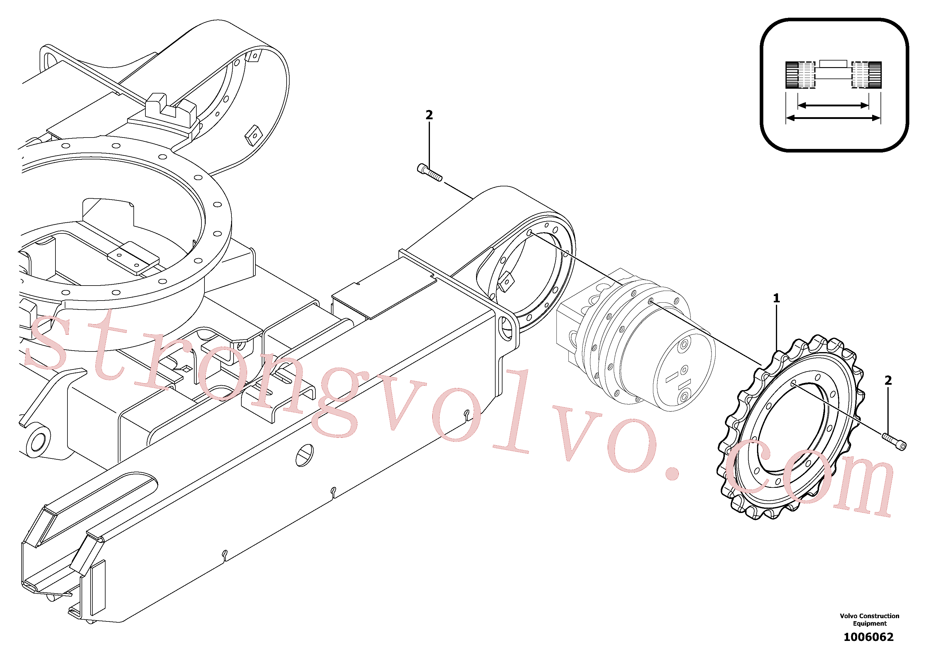 VOE11806465 Volvo Conjunto do motor da engrenagem de curso / roda dentada(1006062 Montagem)