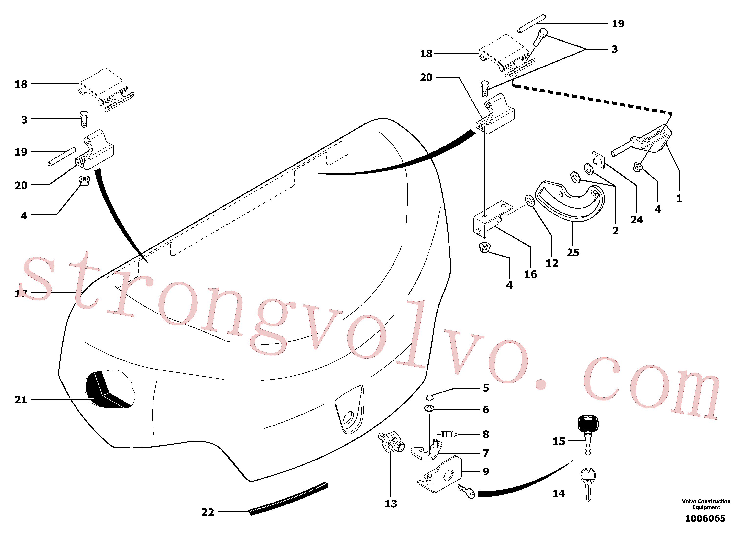 VOE955964 Volvo Cobertura do motor(1006065 Montagem)