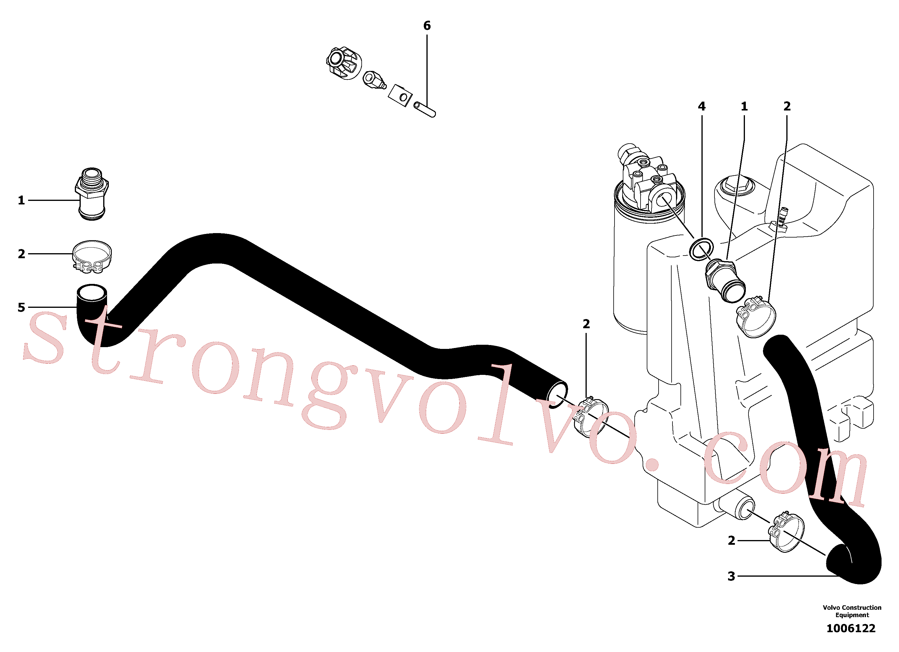 VOE11806242 Volvo Circuito hidráulico (arrefecedor de óleo)(1006122 Montagem)