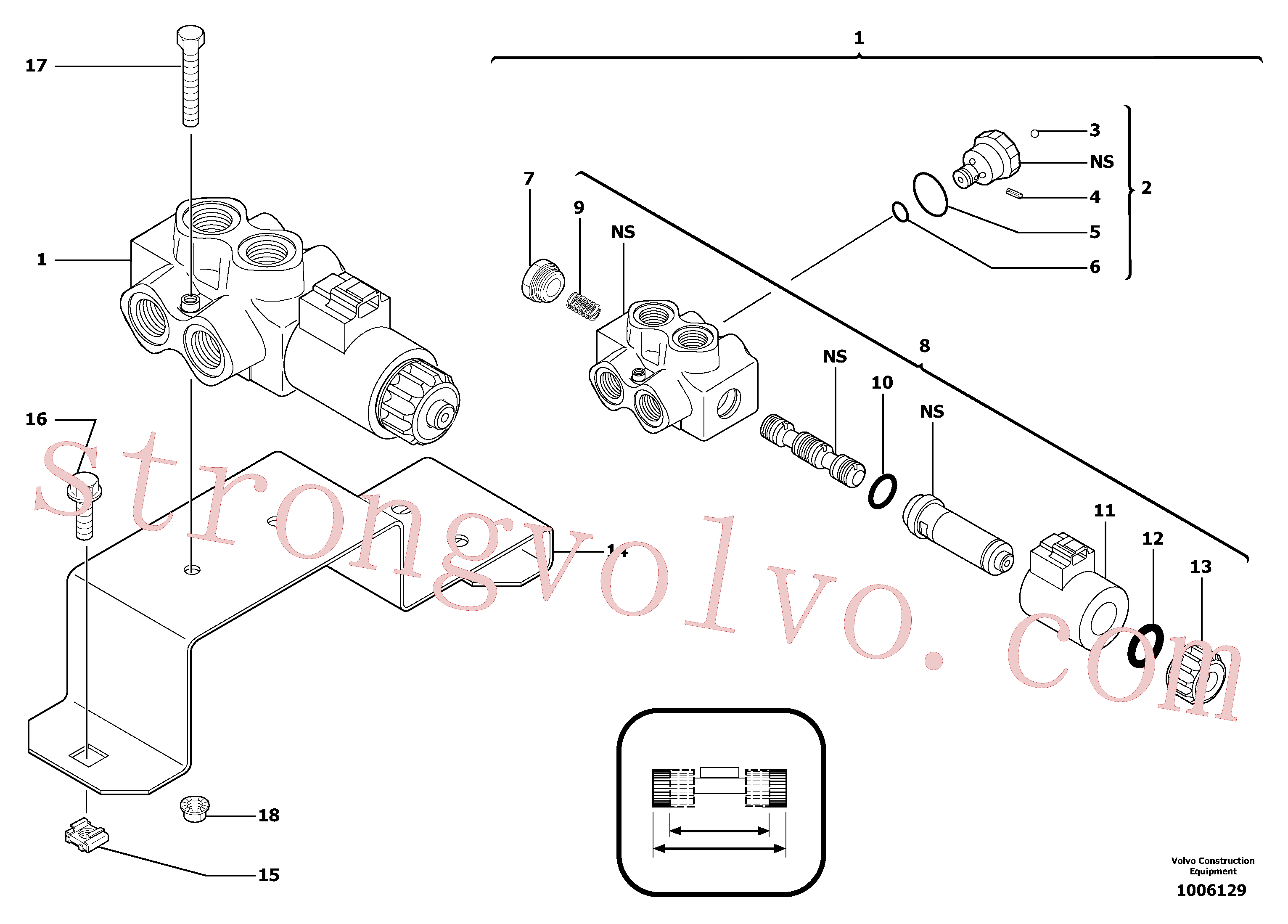 VOE965177 Volvo Selector / rasto variável(1006129 Montagem)