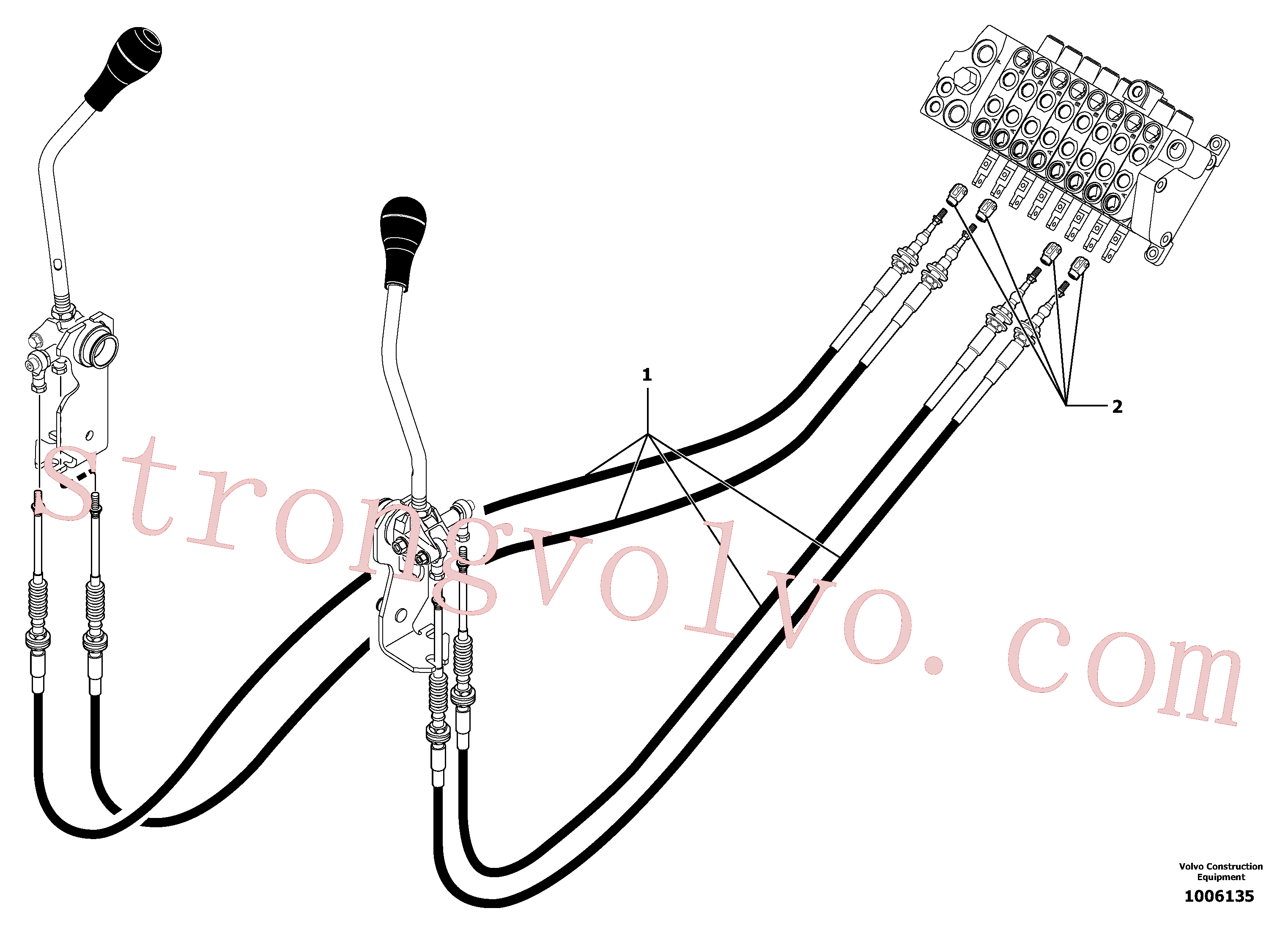 China Made VOE11800716 Control Cable Volvo Acessórios para escavadeira