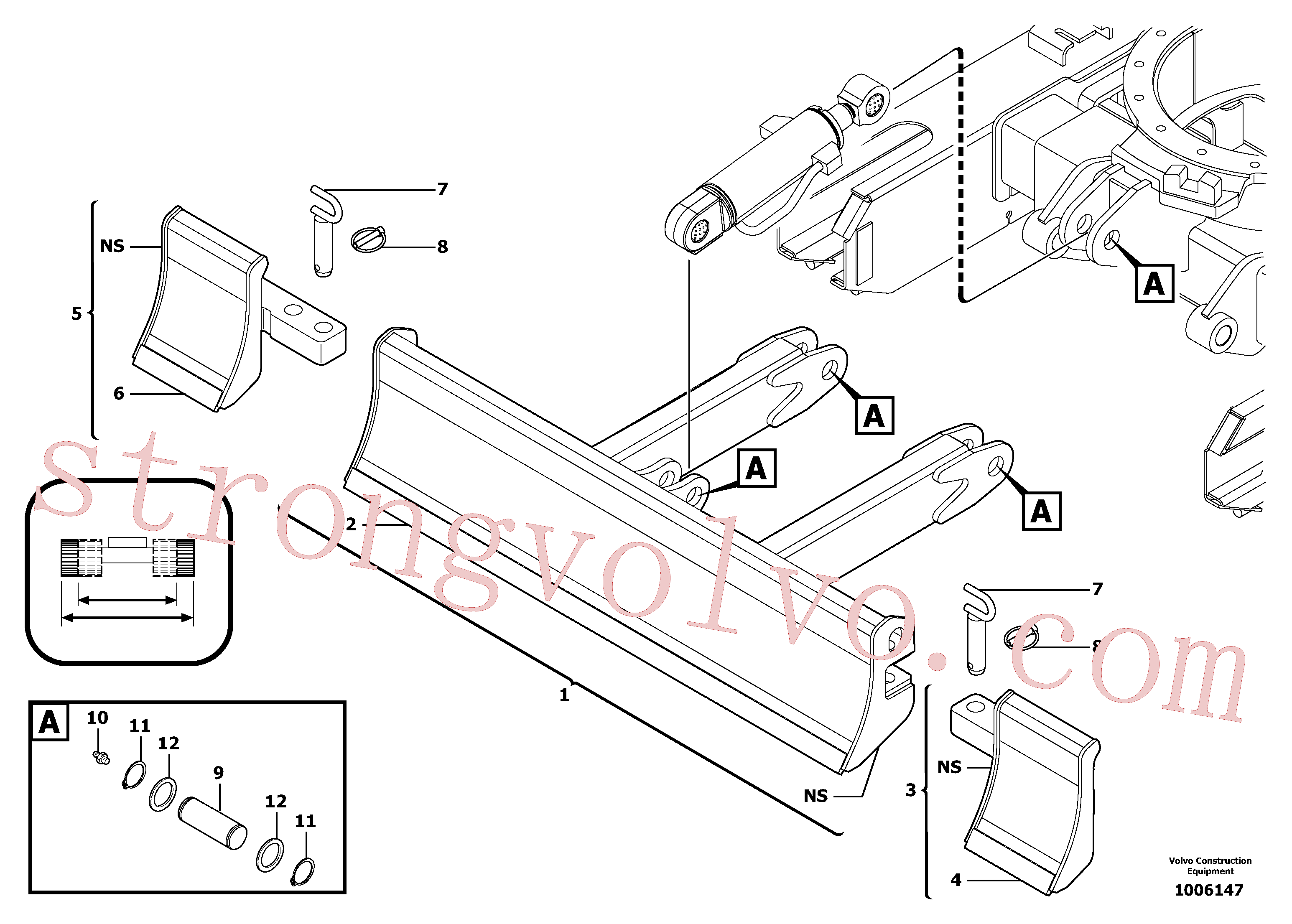 VOE11805853 Volvo Lâmina de terraplanagem / rasto variável(1006147 Montagem)