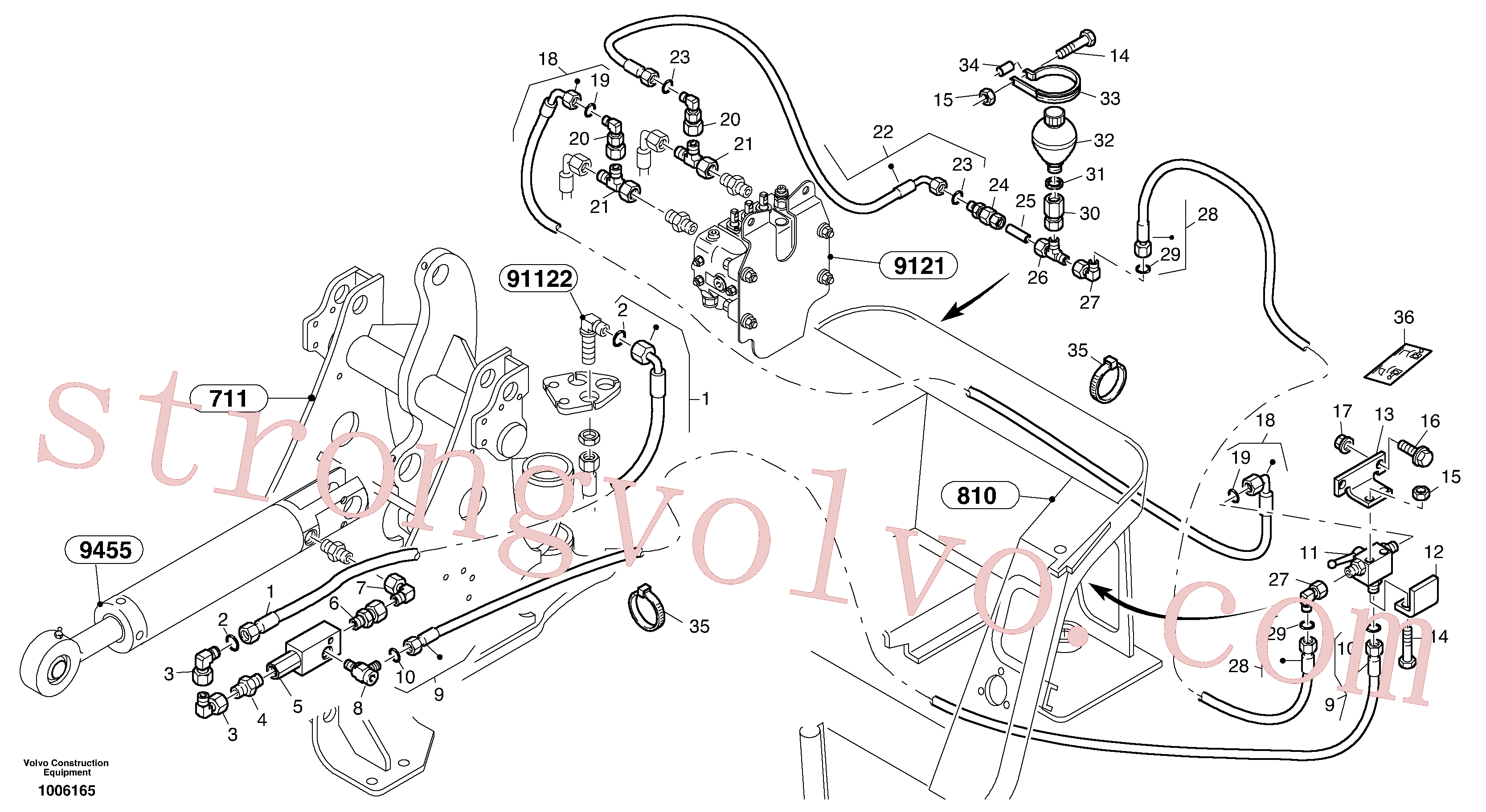 SA9011-20810 Volvo Segurança de fractura de linha - elevação(1006165 Montagem)