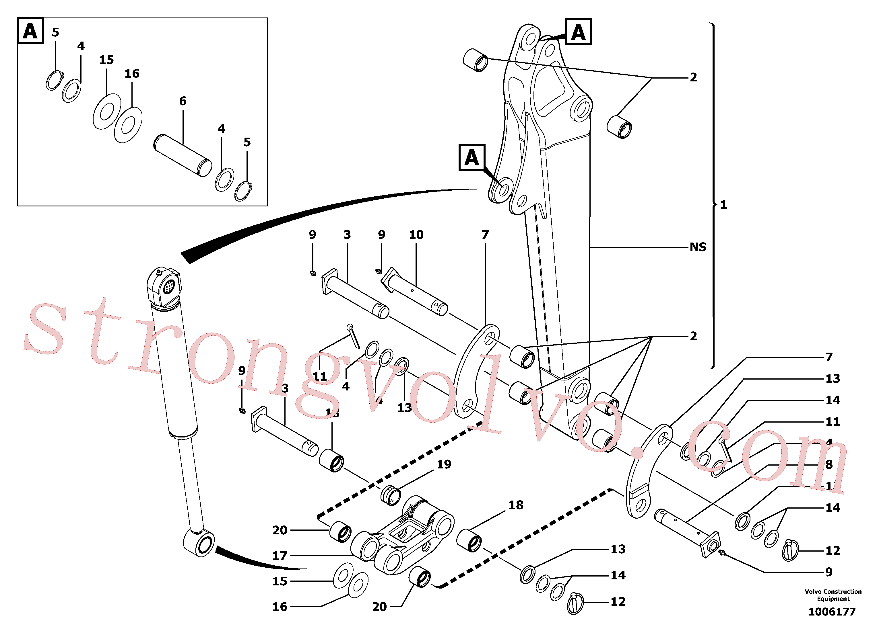 PJ4090005 Volvo Braço de afundamento(1006177 Montagem)