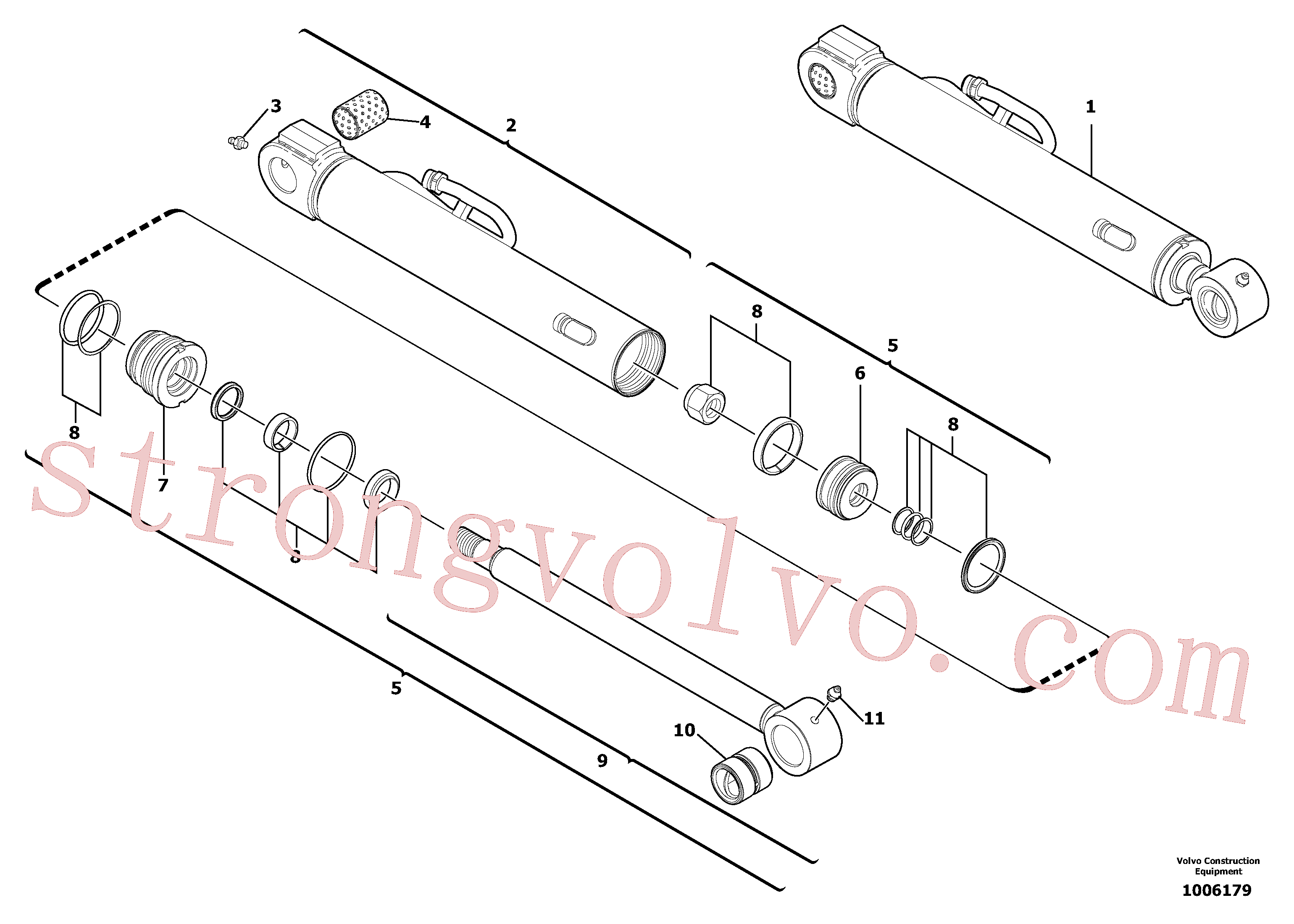 Atacado VOE11800480 Cilindro Volvo escavadeira