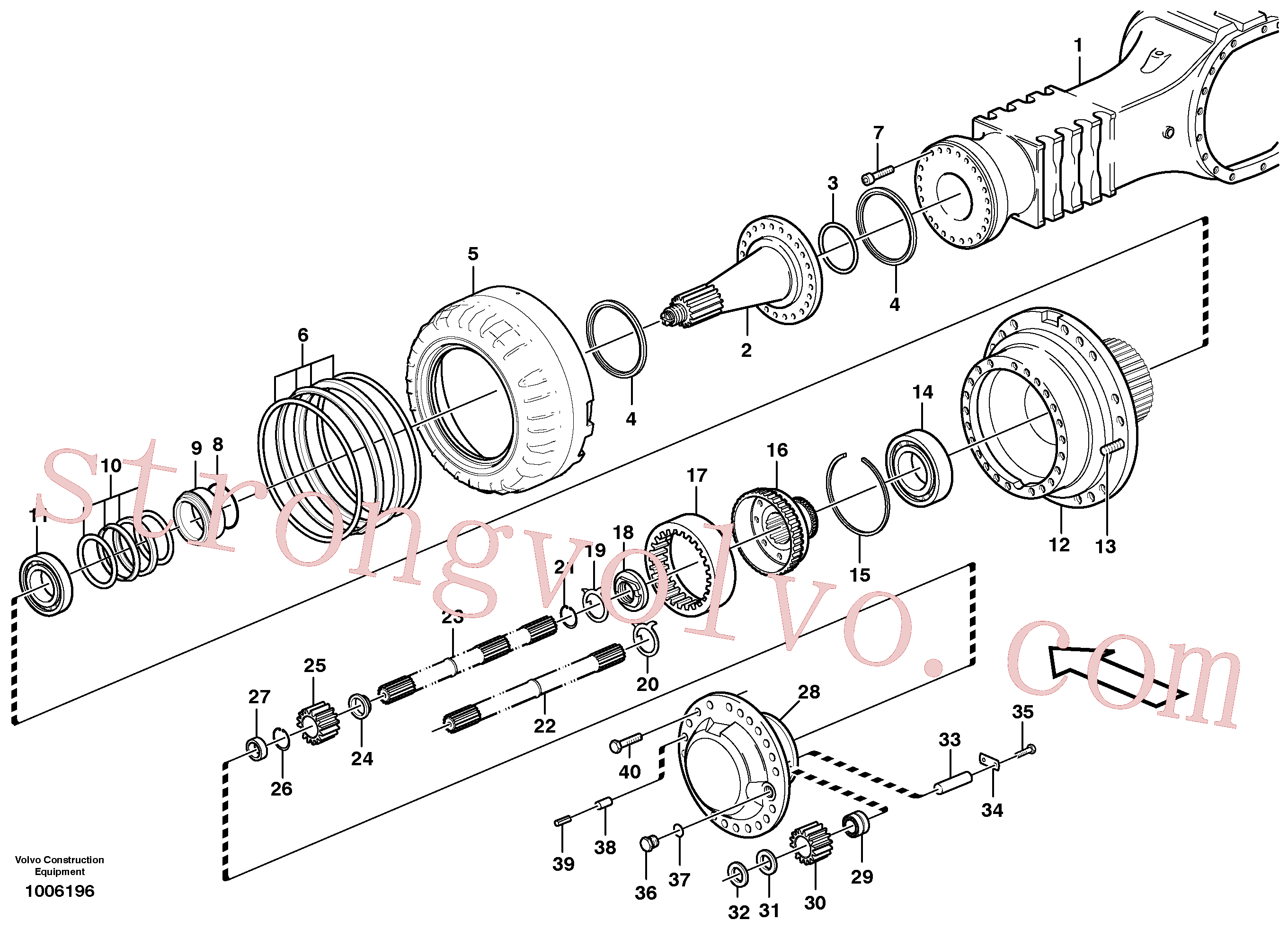 SA9325-10016 Volvo Redução do cubo, unidade do motor(1006196 Montagem)
