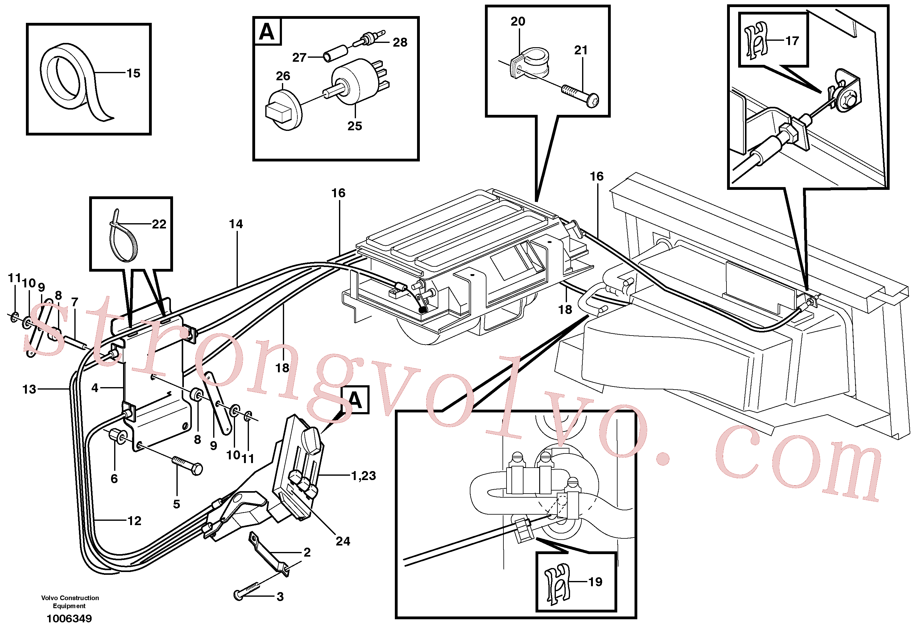VOE950572 Volvo Distribuição de ar, comandos(1006349 Montagem)