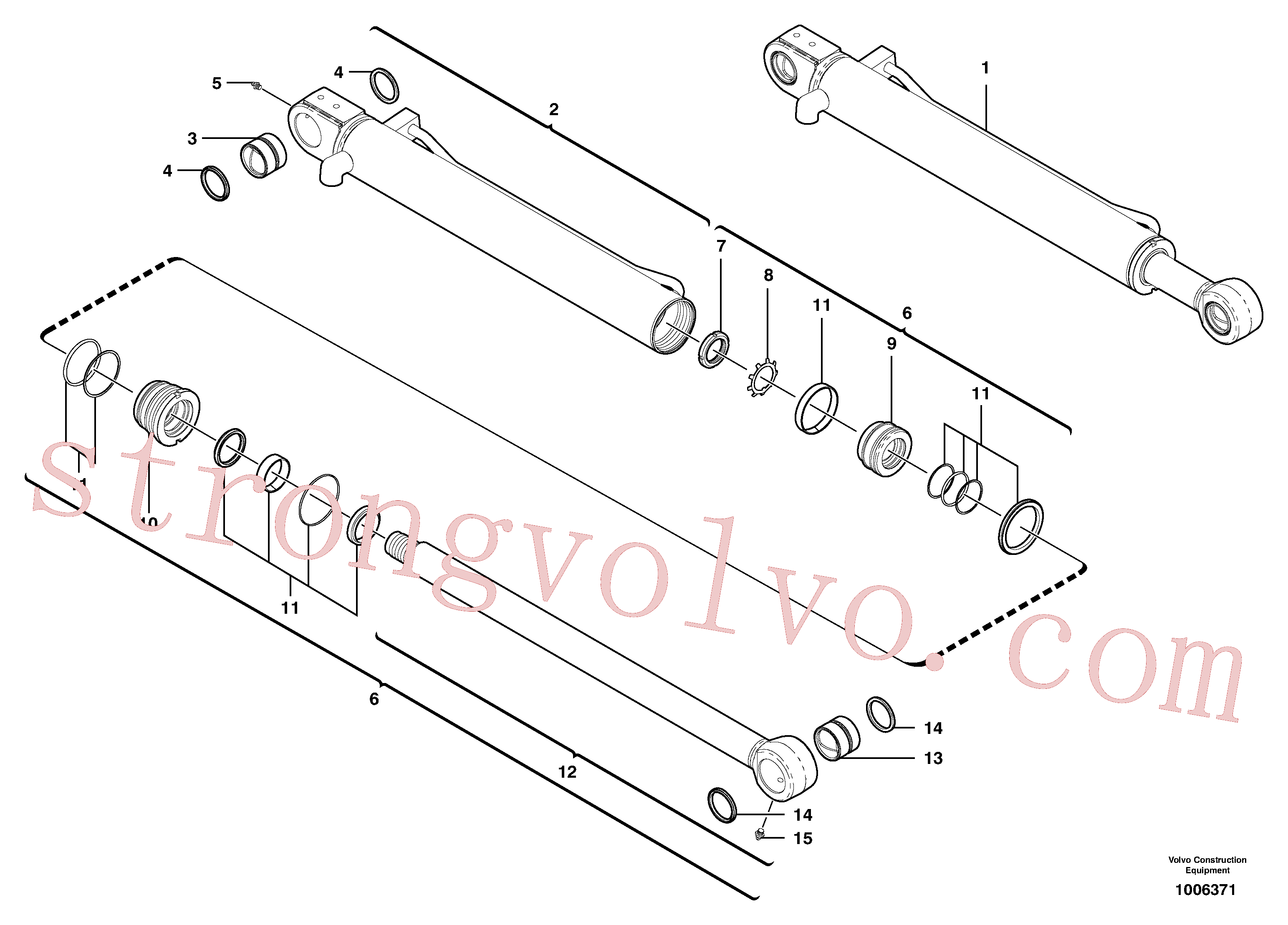 VOE11988982 Volvo Cilindro de balde(1006371 Montagem)